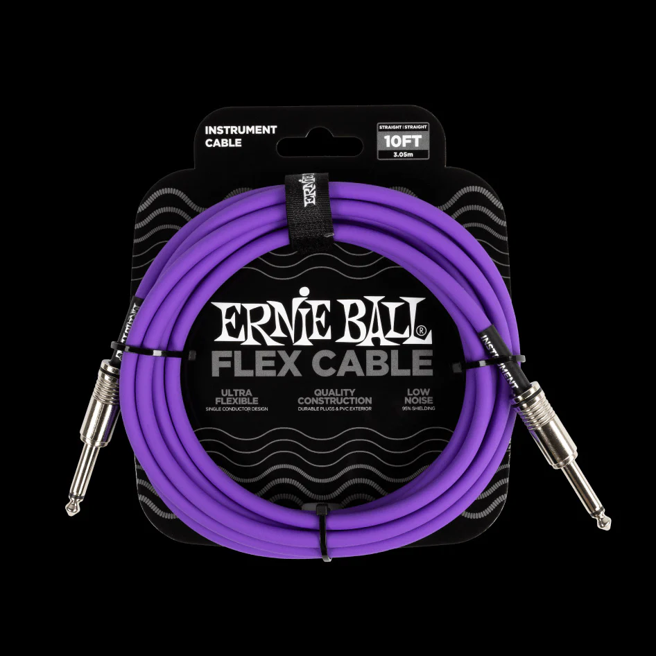 Ernie Ball Flex Instrument Cable Straight/Straight 10ft - Purple - P06415