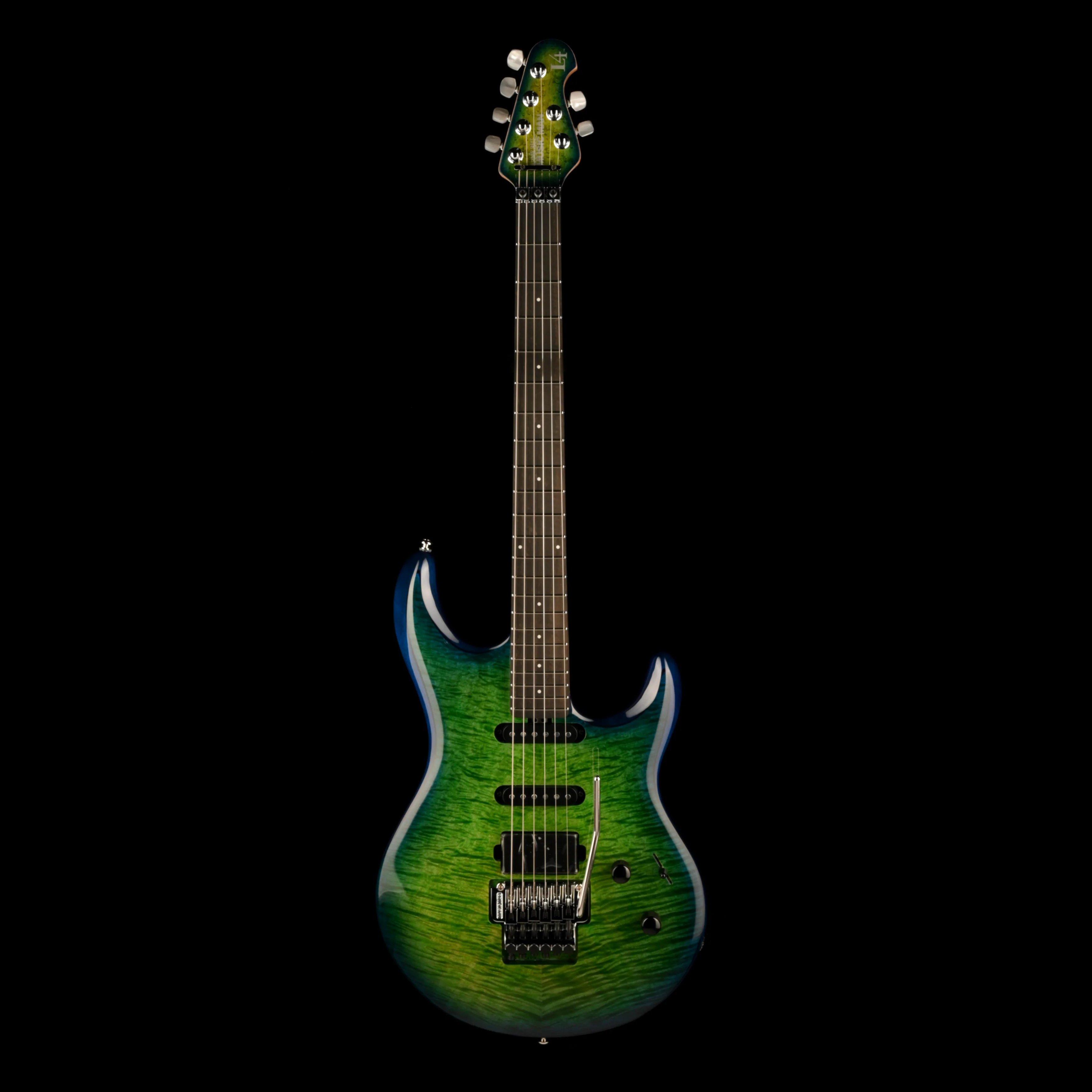 Ernie Ball Music Man Ball Family Reserve BFR Luke 4 HSS Floyd Rose Green Tide With Case - Image 2