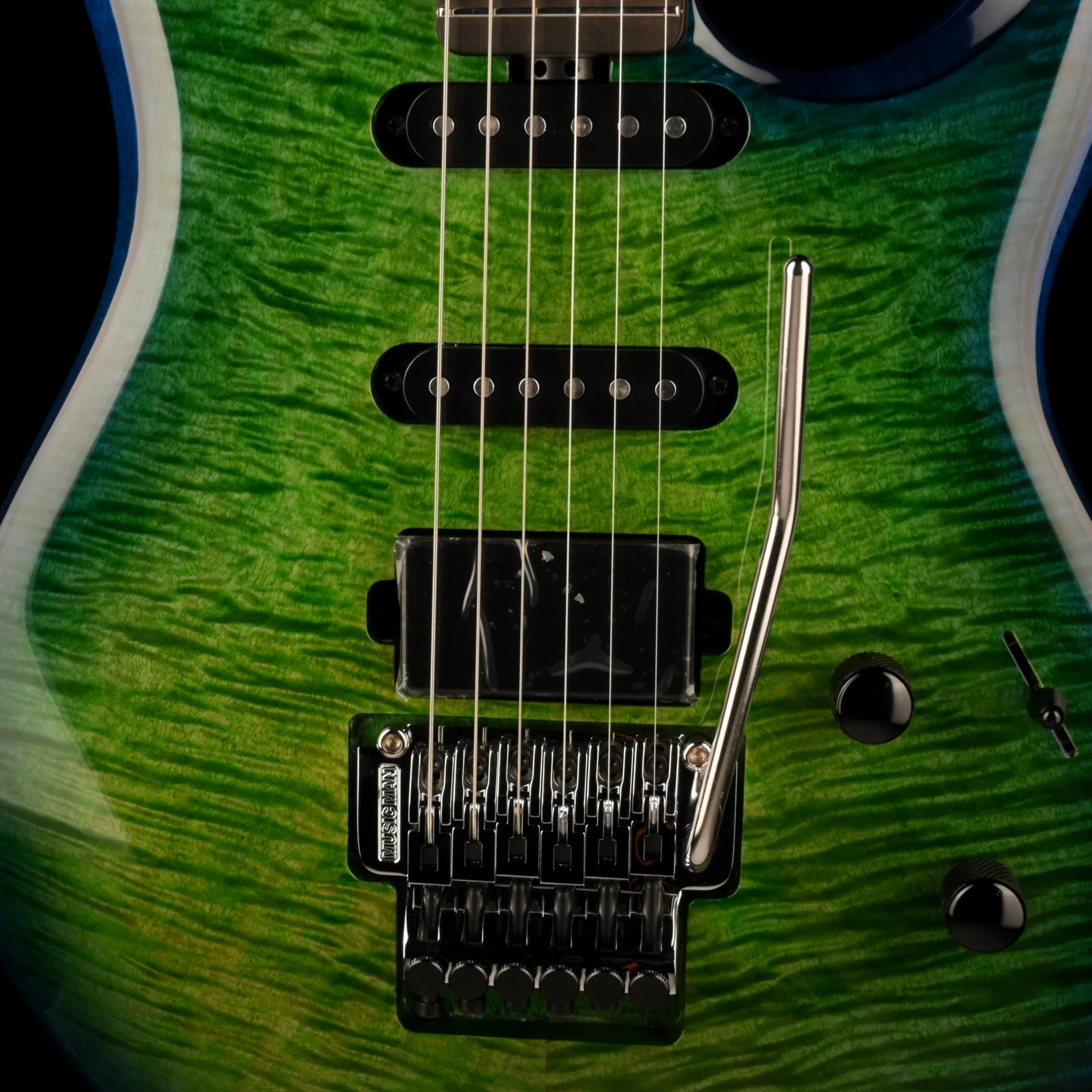 Ernie Ball Music Man Ball Family Reserve BFR Luke 4 HSS Floyd Rose Green Tide With Case - Image 4