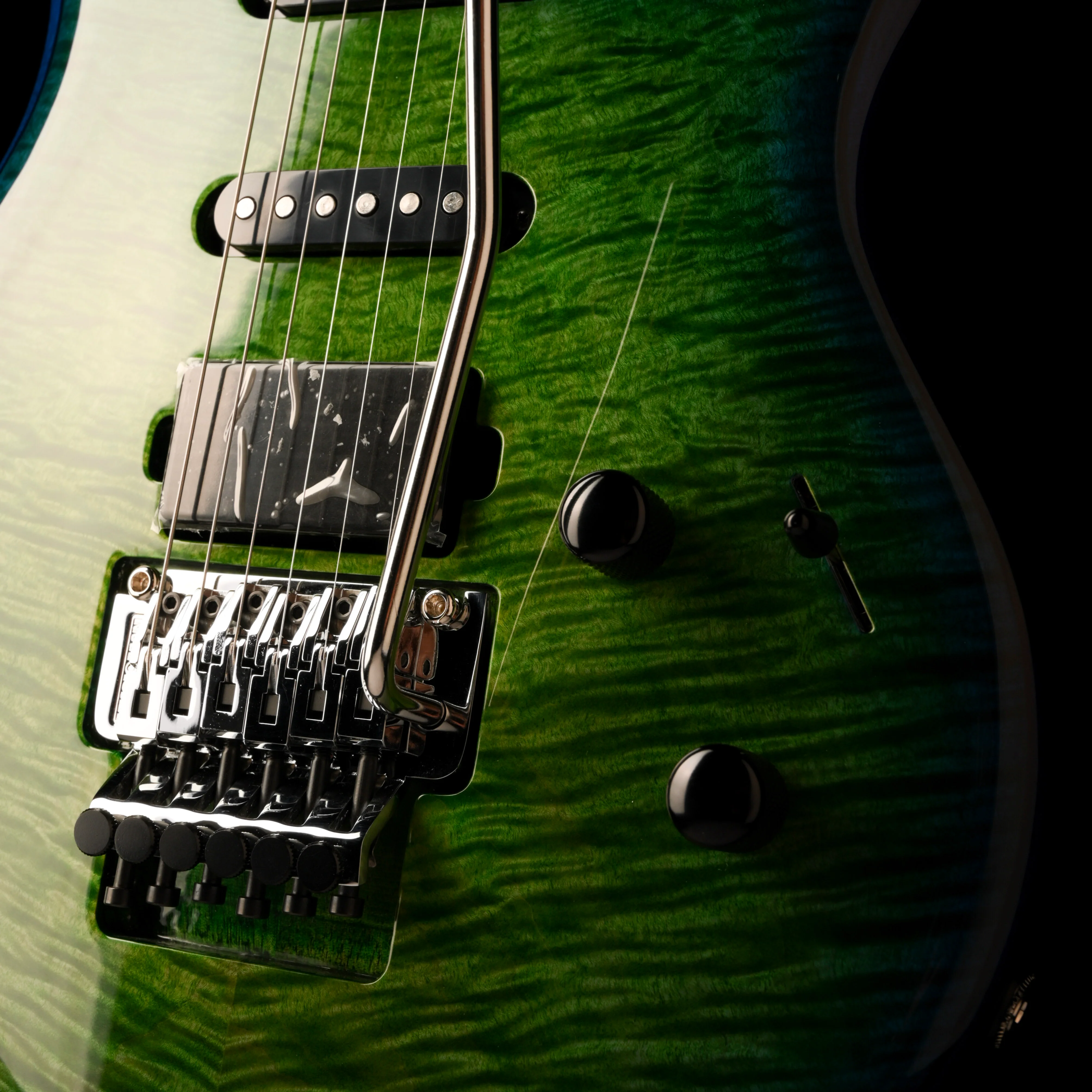 Ernie Ball Music Man Ball Family Reserve BFR Luke 4 HSS Floyd Rose Green Tide With Case - Image 5