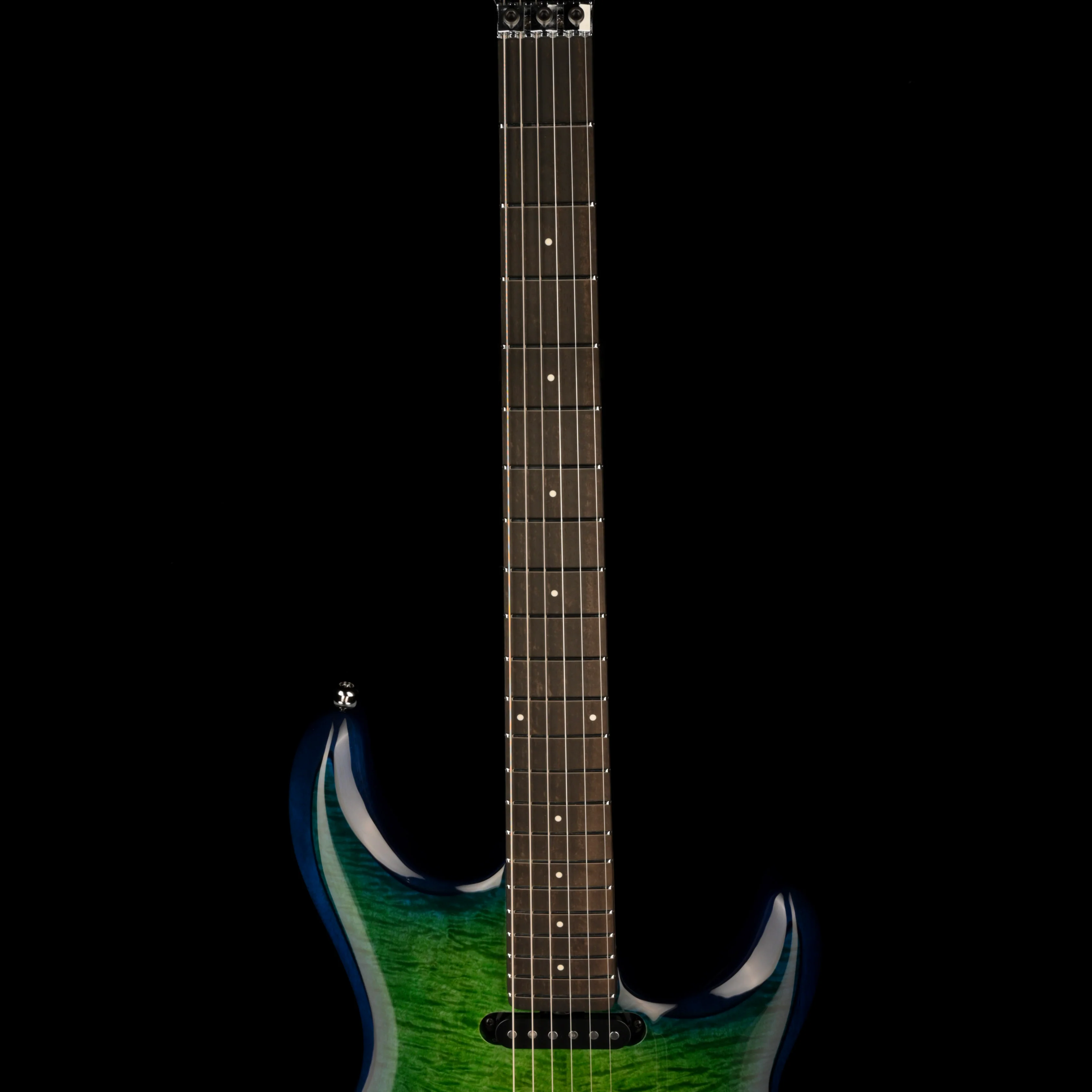 Ernie Ball Music Man Ball Family Reserve BFR Luke 4 HSS Floyd Rose Green Tide With Case - Image 7