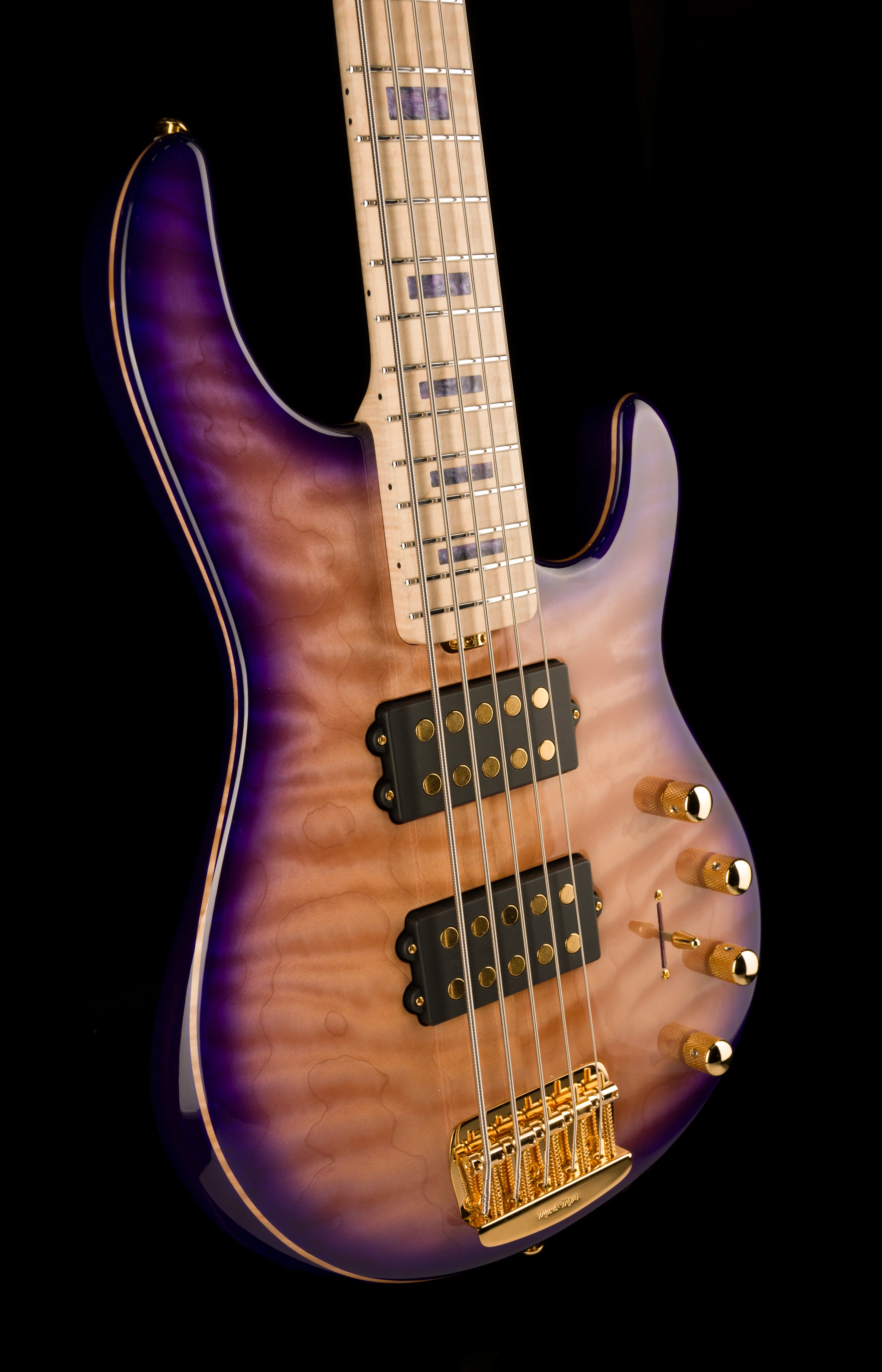 Ernie Ball Music Man BFR StingRay 5HH Bass Moonbeam Trans Purple Burst With Case - Image 10