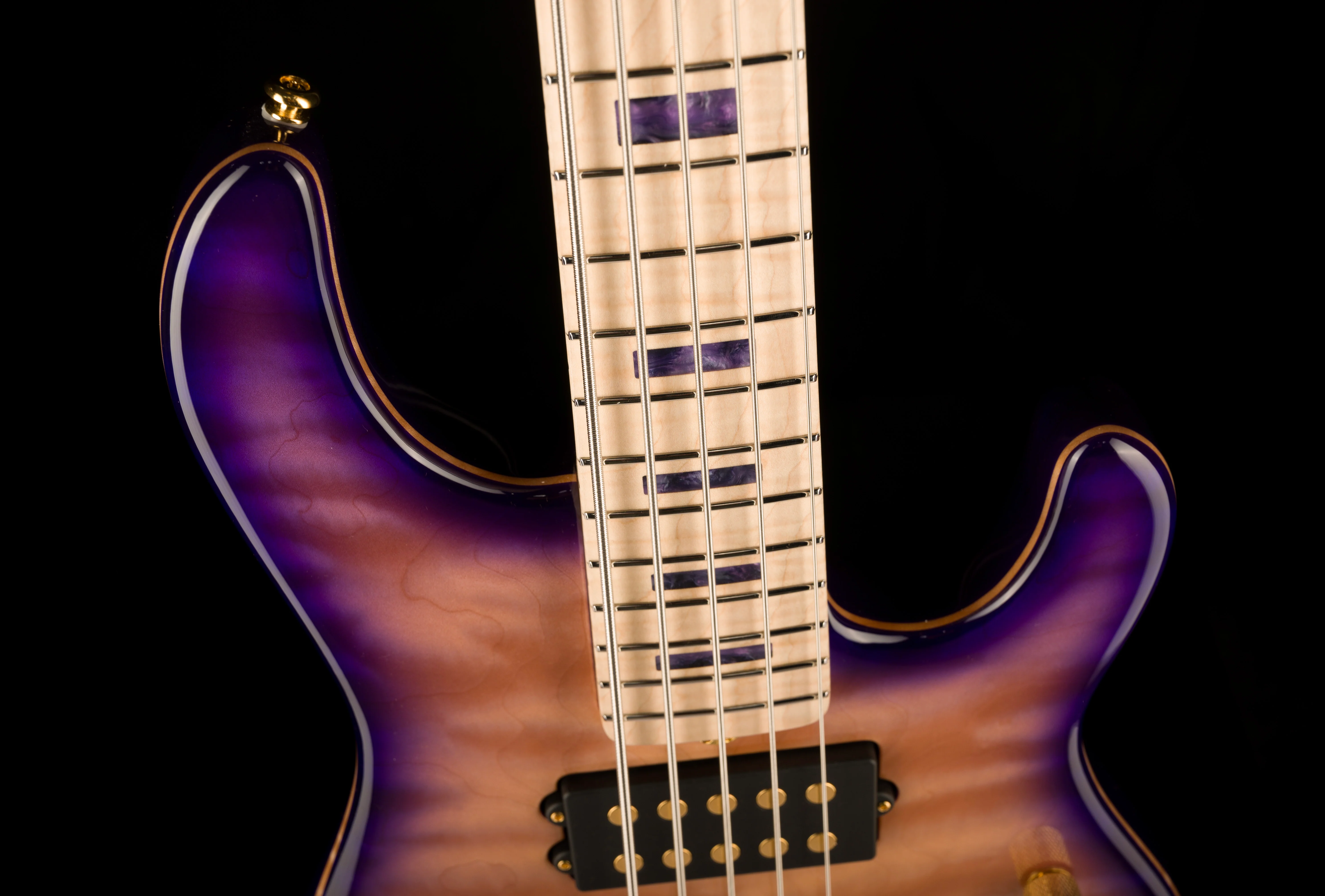 Ernie Ball Music Man BFR StingRay 5HH Bass Moonbeam Trans Purple Burst With Case - Image 3