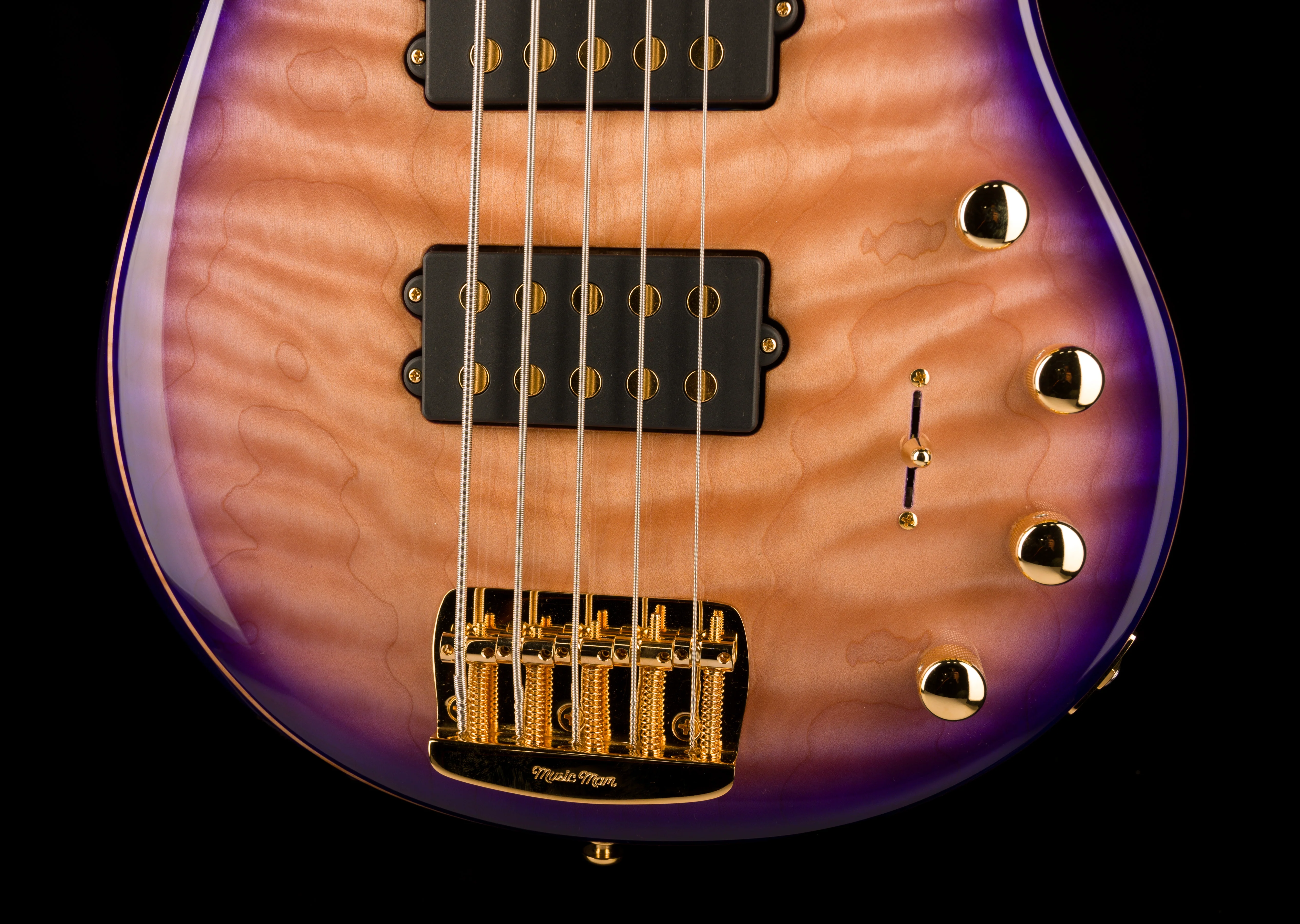 Ernie Ball Music Man BFR StingRay 5HH Bass Moonbeam Trans Purple Burst With Case - Image 5