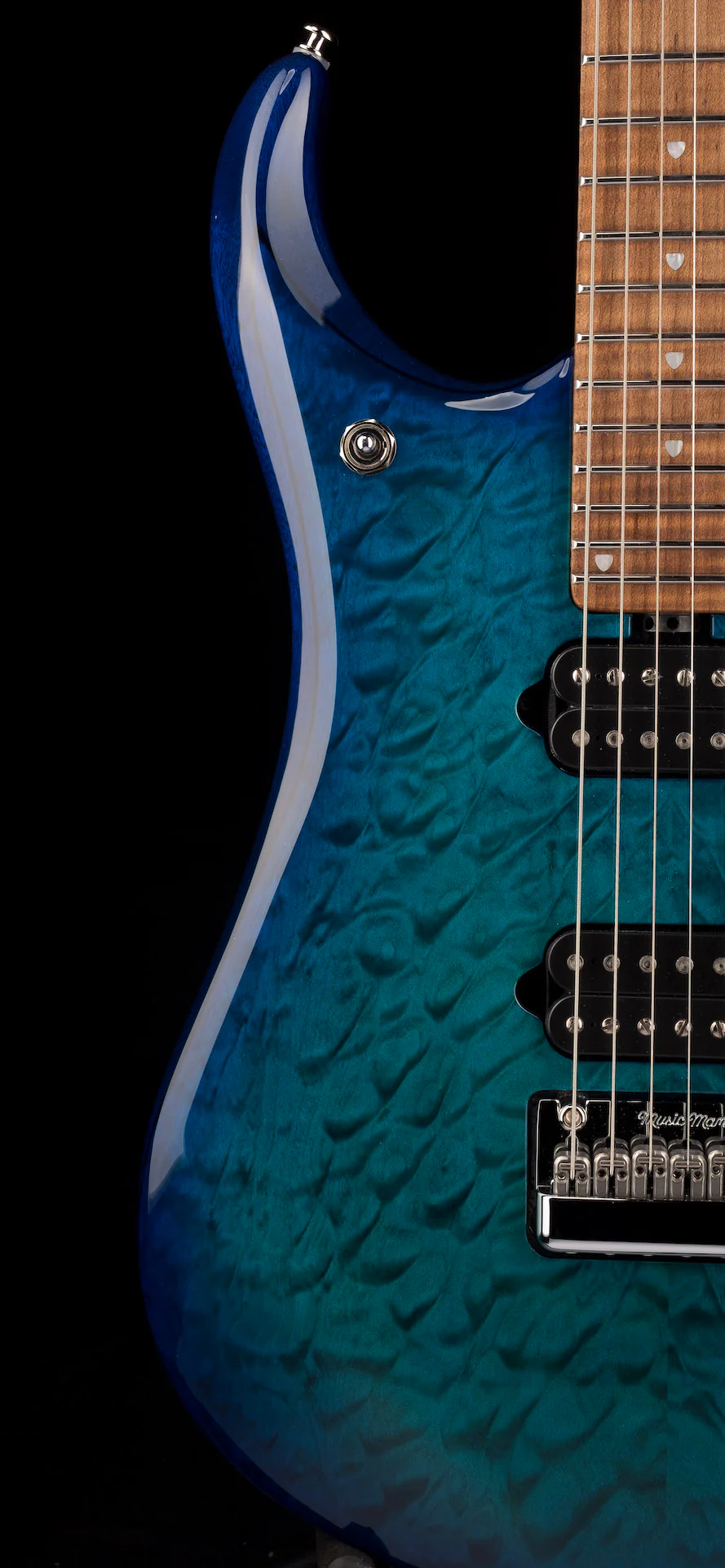 Ernie Ball Music Man JP15 Cerulean Paradise Quilt Figured Roasted Maple With Case - Image 8
