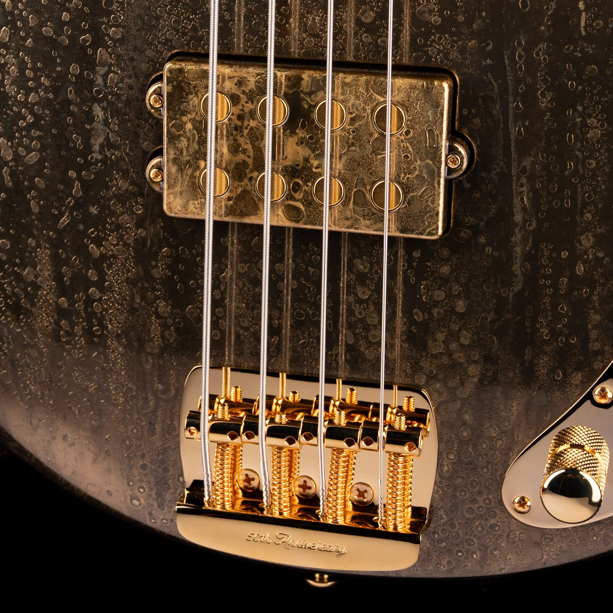 Ernie Ball Music Man Limited Edition 50th Anniversary StingRay Bass Molten Gold with Case - Image 4