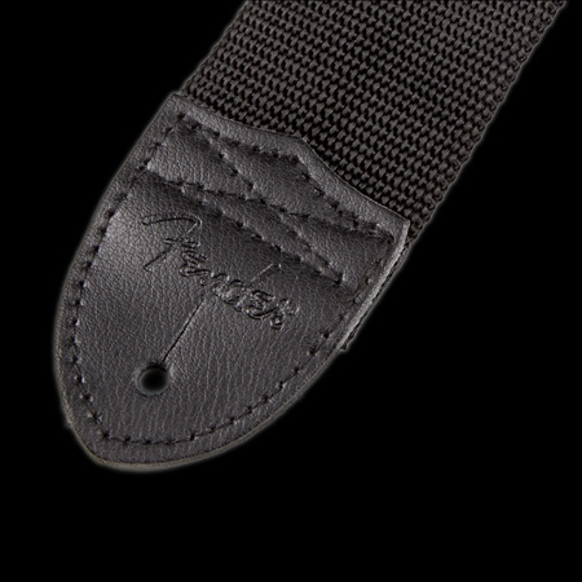 Fender 2" Black Poly Grey Fender Logo Strap - Image 2