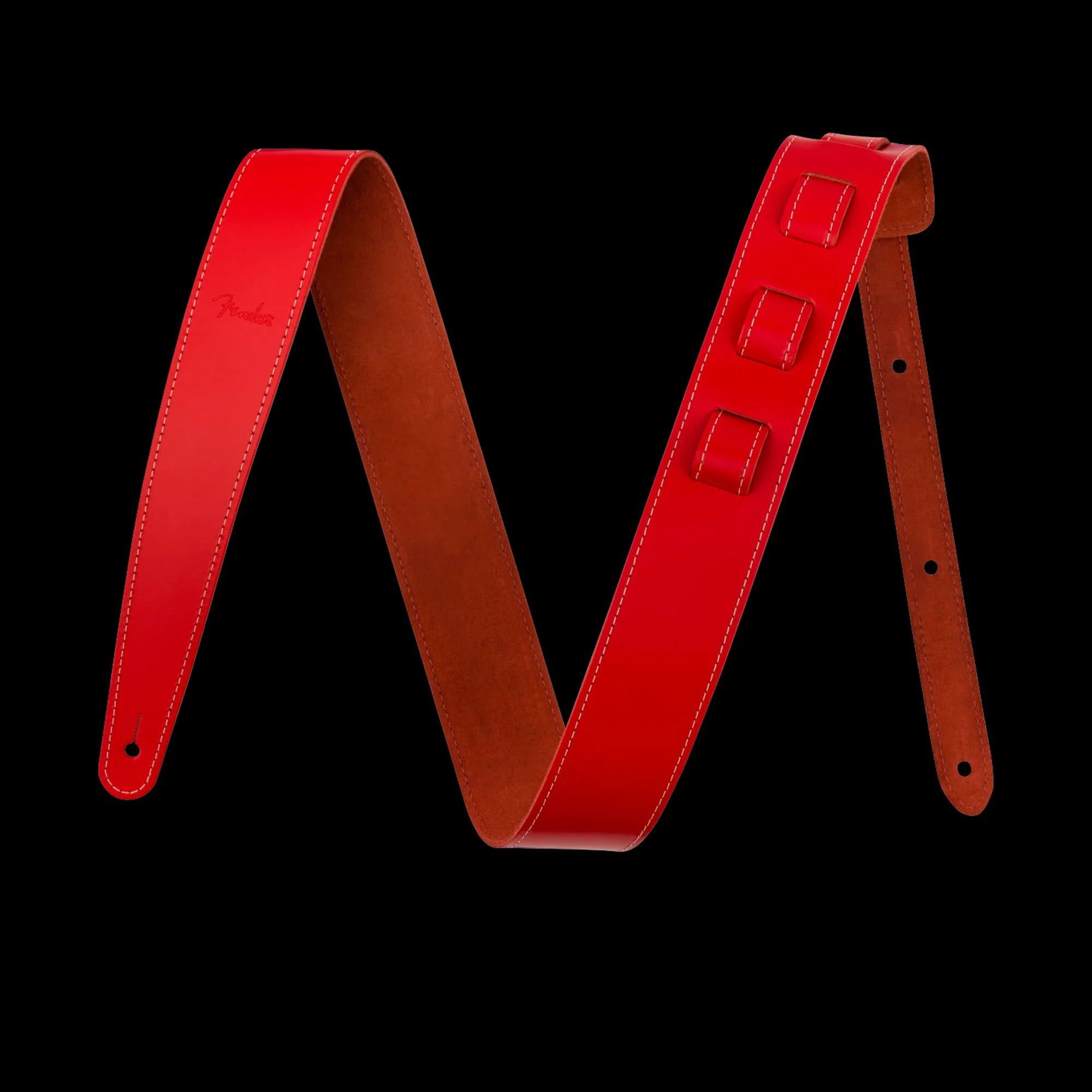 Fender 2" Essentials Leather Strap Red
