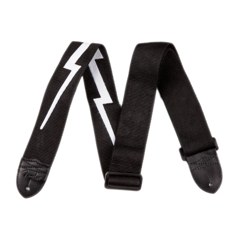 Fender 2" Poly Lightning Bolt Black/White