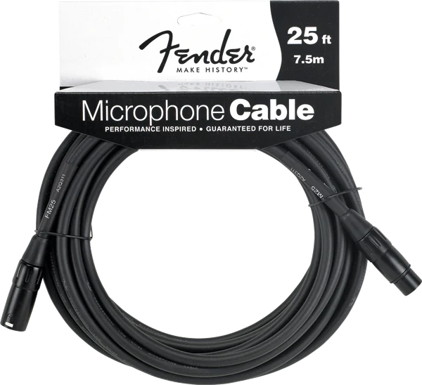 Fender Performance Series Microphone Cable 25ft. Black