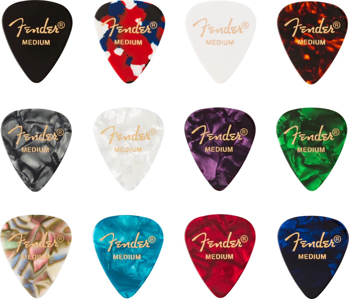 Fender 351 Celluloid Guitar Pick Medley - Medium (12-pack) - Image 2