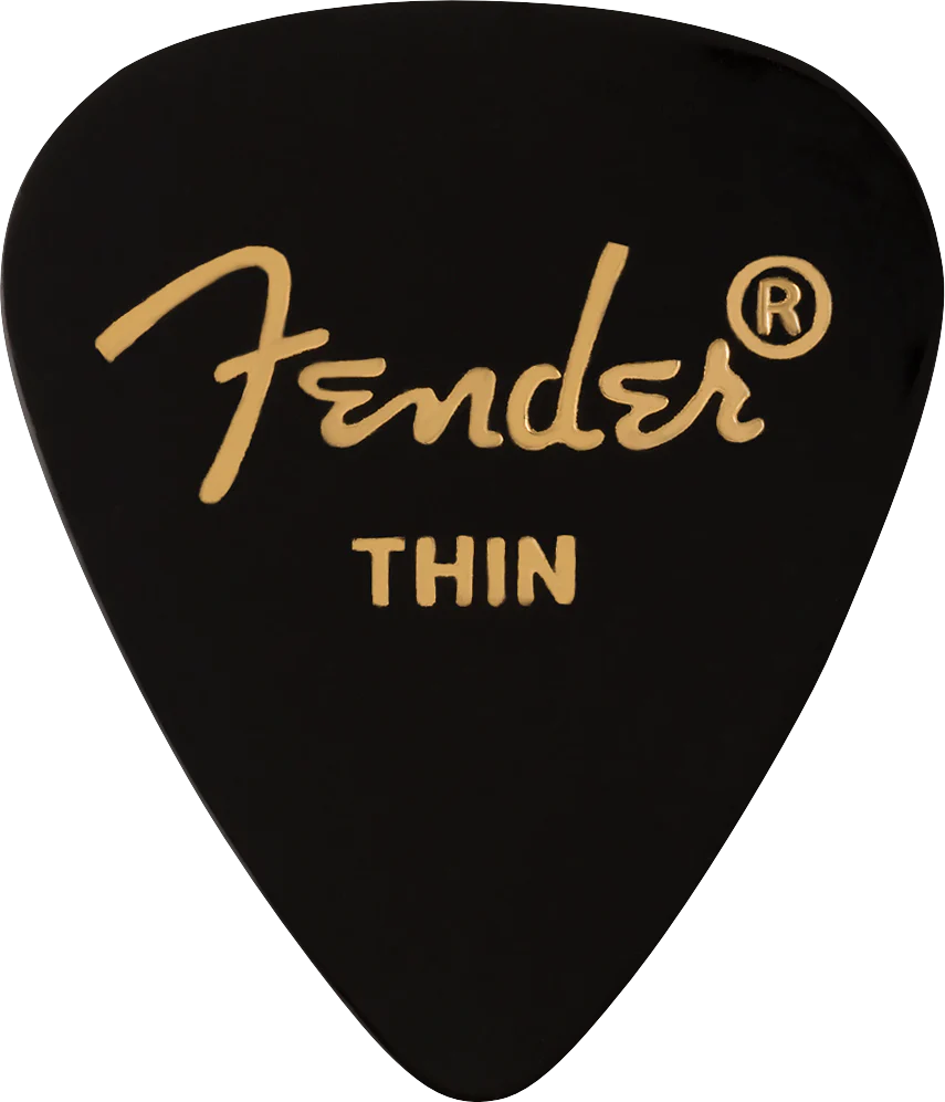 Fender 351 Shape Premium Picks Thin Black 12 Count