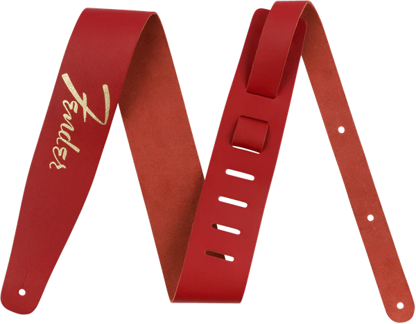 Fender 50s Vintage Leather 2.5" Strap Red