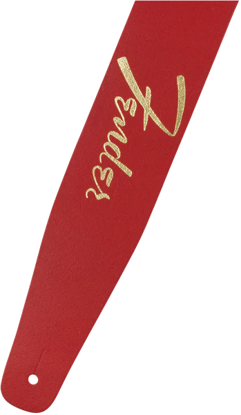 Fender 50s Vintage Leather 2.5" Strap Red - Image 2