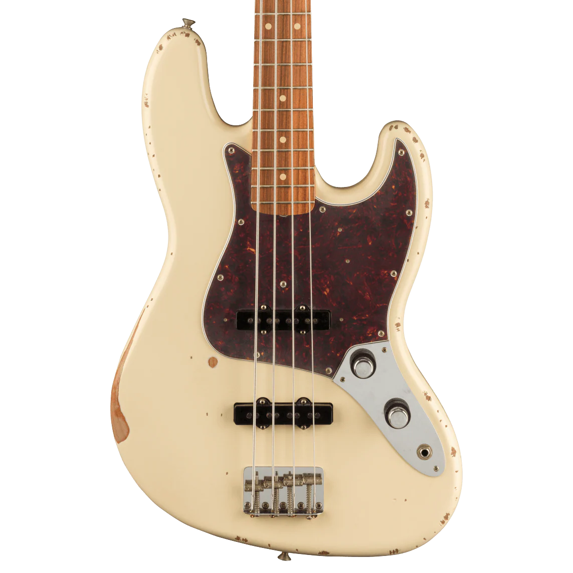 Fender 60th Anniversary Road Worn Jazz Bass Pau Ferro Fingerboard Olympic White With Case