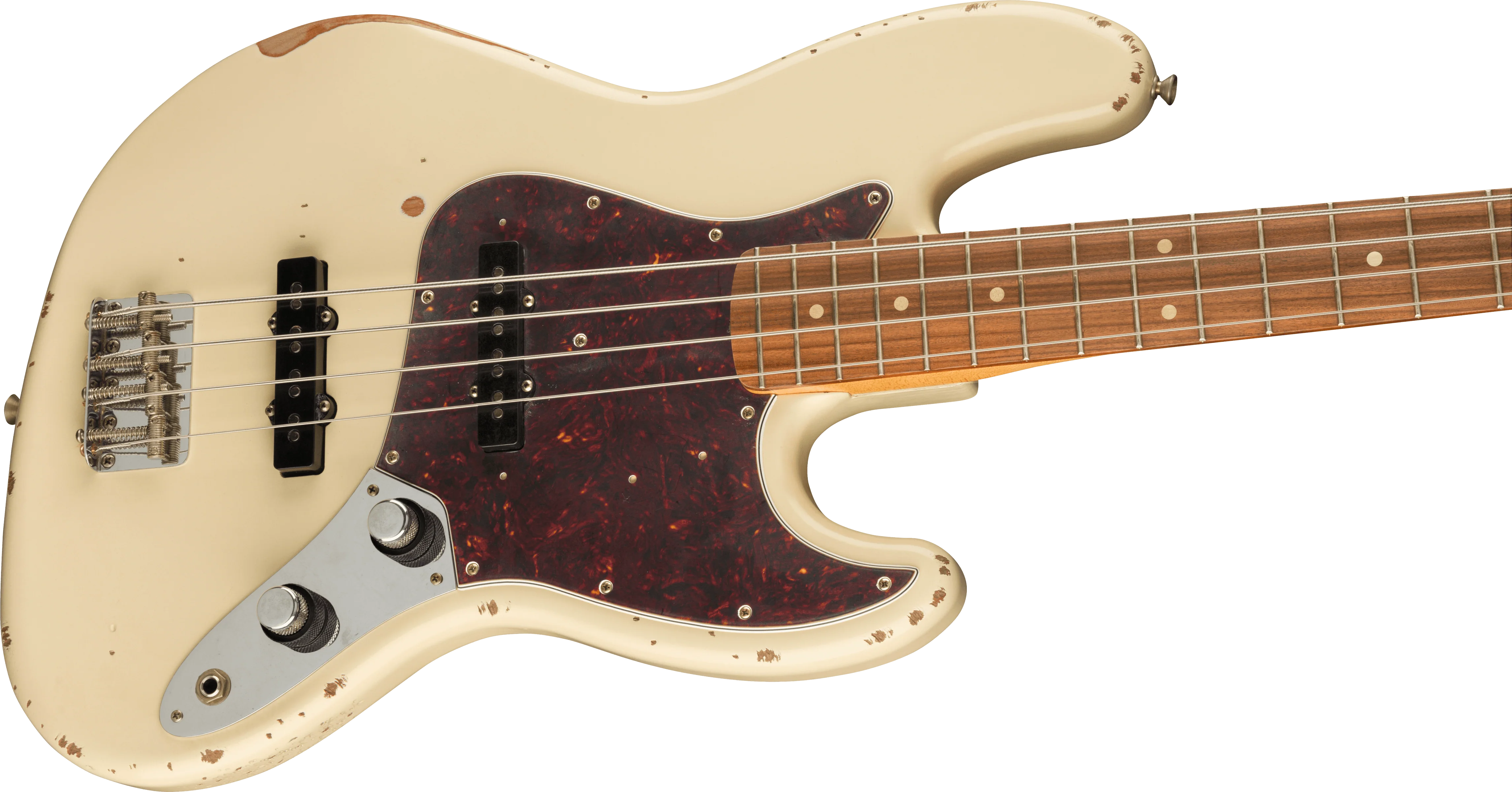 Fender 60th Anniversary Road Worn Jazz Bass Pau Ferro Fingerboard Olympic White With Case - Image 5
