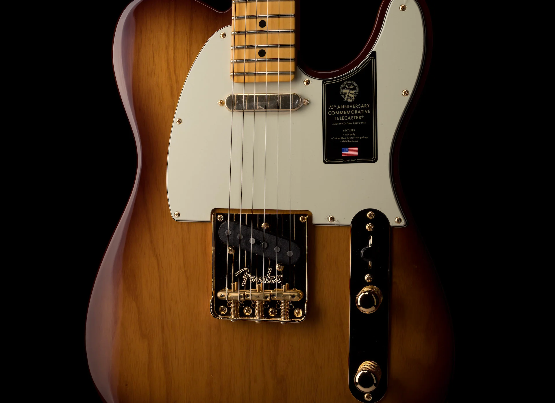 Fender 75th Anniversary Commemorative Telecaster 2-Color Bourbon Burst - Image 8