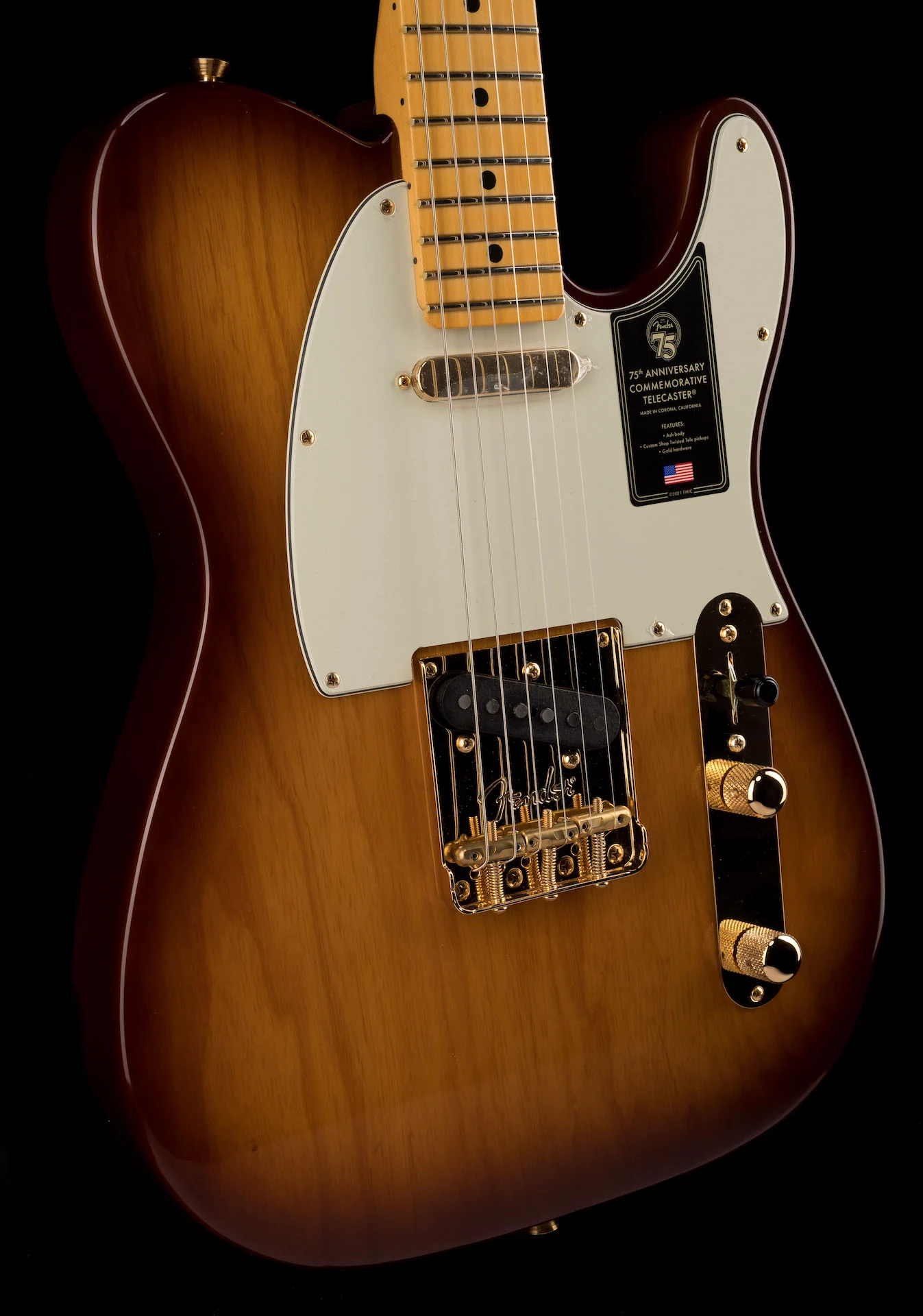 Fender 75th Anniversary Commemorative Telecaster 2-Color Bourbon Burst - Image 9