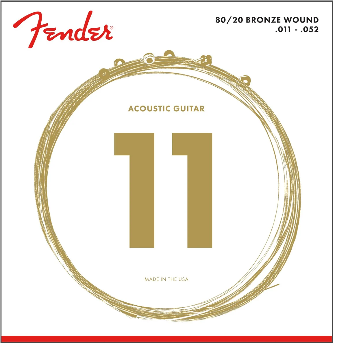 Fender 80/20 Bronze Ball End 70CL .011-.052 Acoustic Guitar Strings