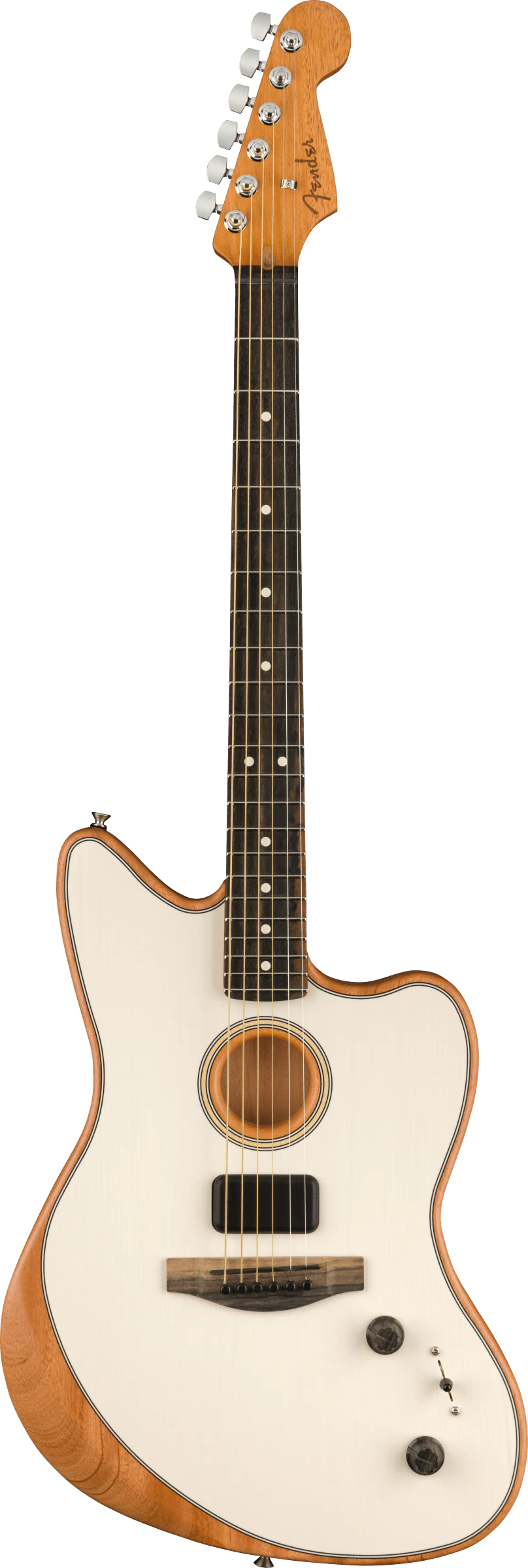 Fender Acoustasonic Jazzmaster Arctic White With Gig Bag - Image 2