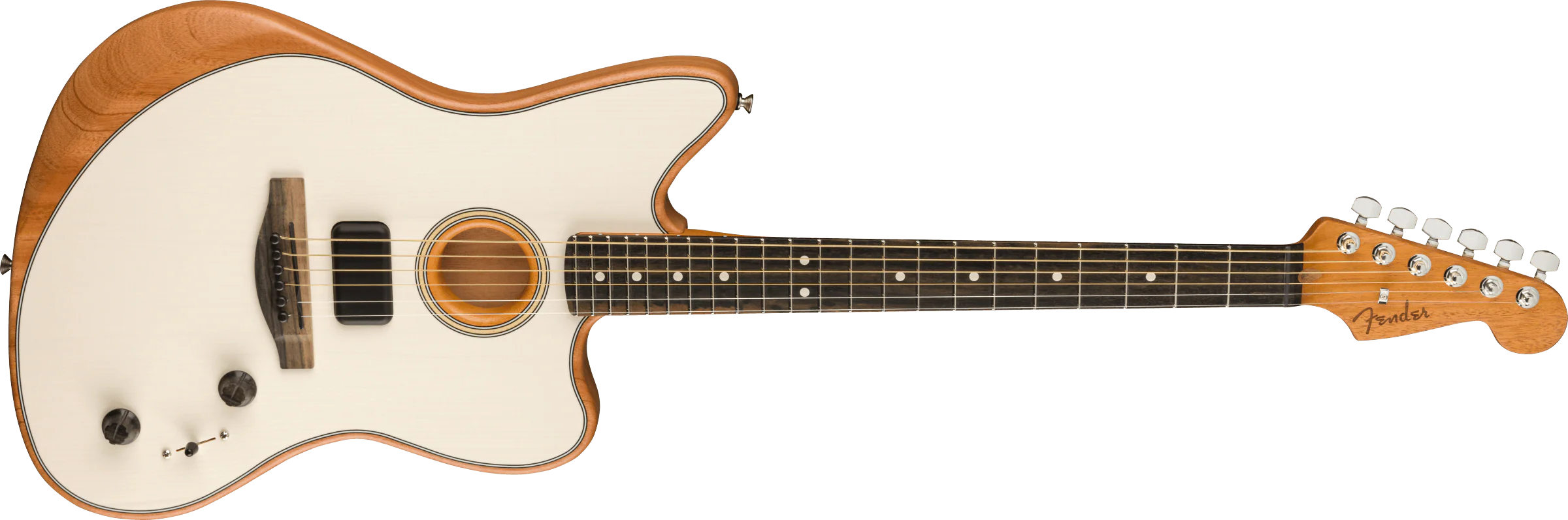 Fender Acoustasonic Jazzmaster Arctic White With Gig Bag - Image 4