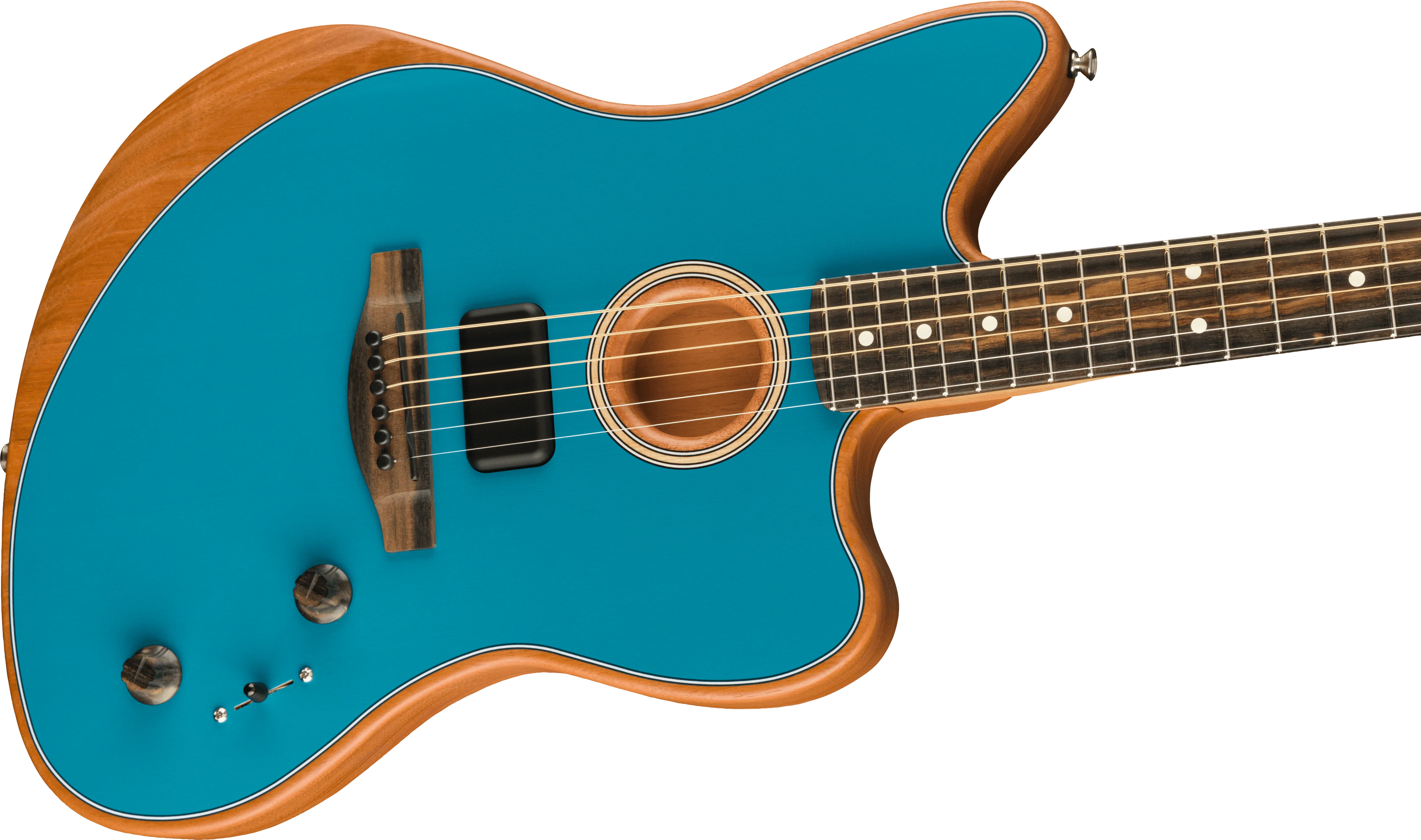 Fender Acoustasonic Jazzmaster Ocean Turquoise With Gig Bag - Image 3