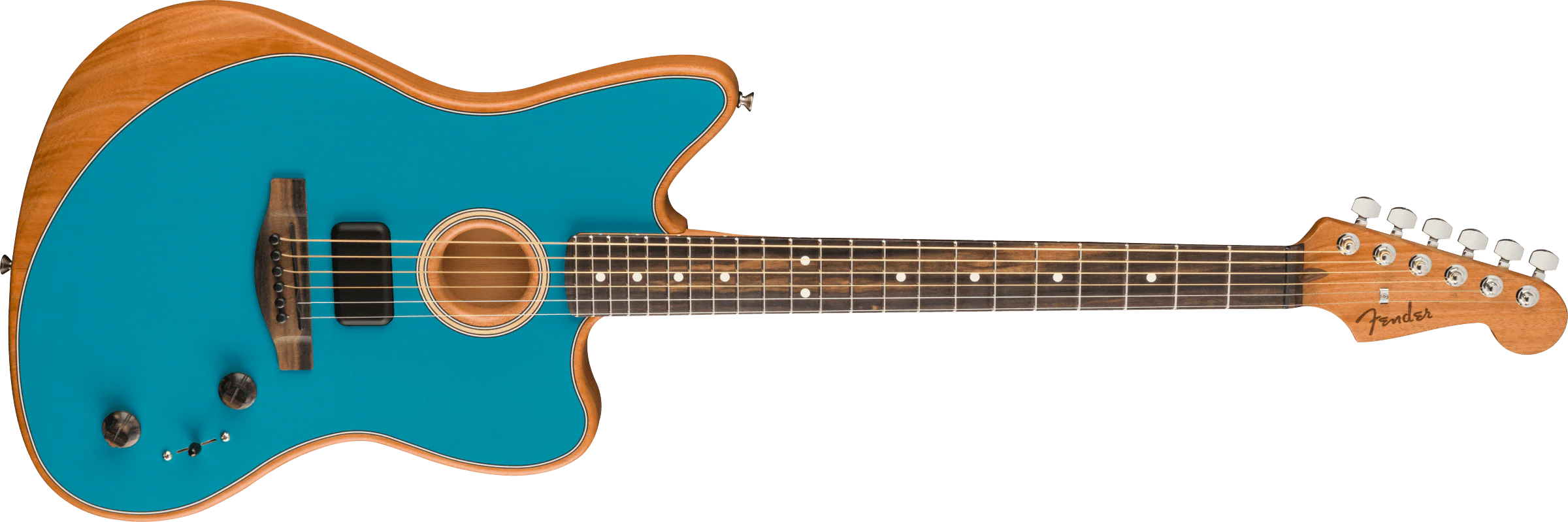 Fender Acoustasonic Jazzmaster Ocean Turquoise With Gig Bag - Image 4