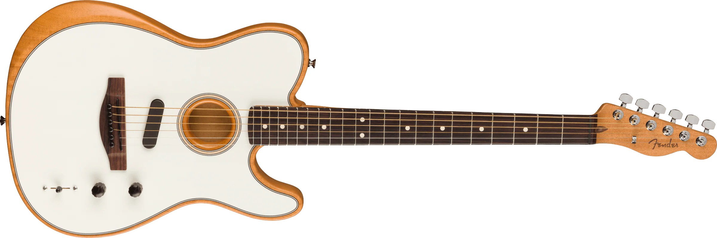 Fender Acoustasonic Player Telecaster Rosewood Fingerboard Arctic White - Image 3