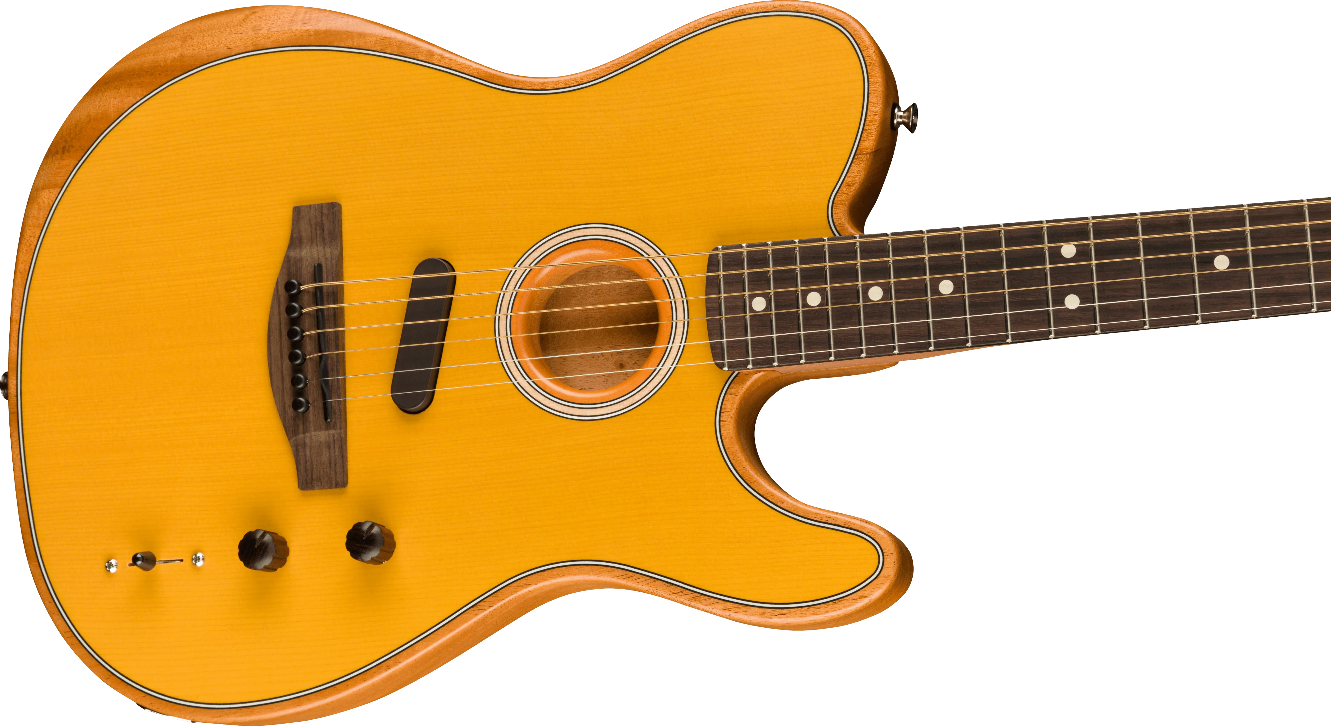 Fender Acoustasonic Player Telecaster Rosewood Fingerboard Butterscotch Blonde - Image 4