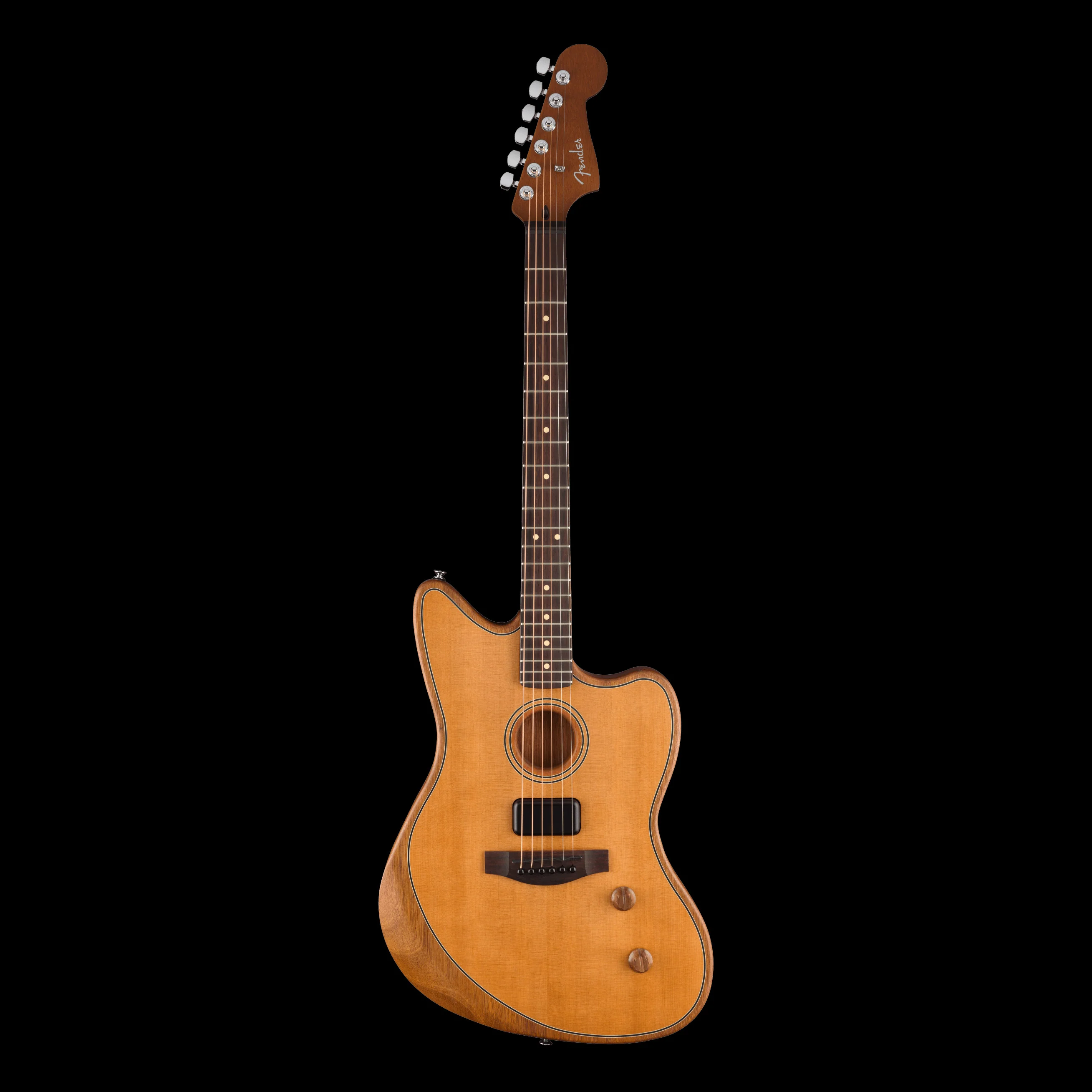 Fender Acoustasonic Standard Jazzmaster Aged Natural Acoustic Electric Guitar - Image 3
