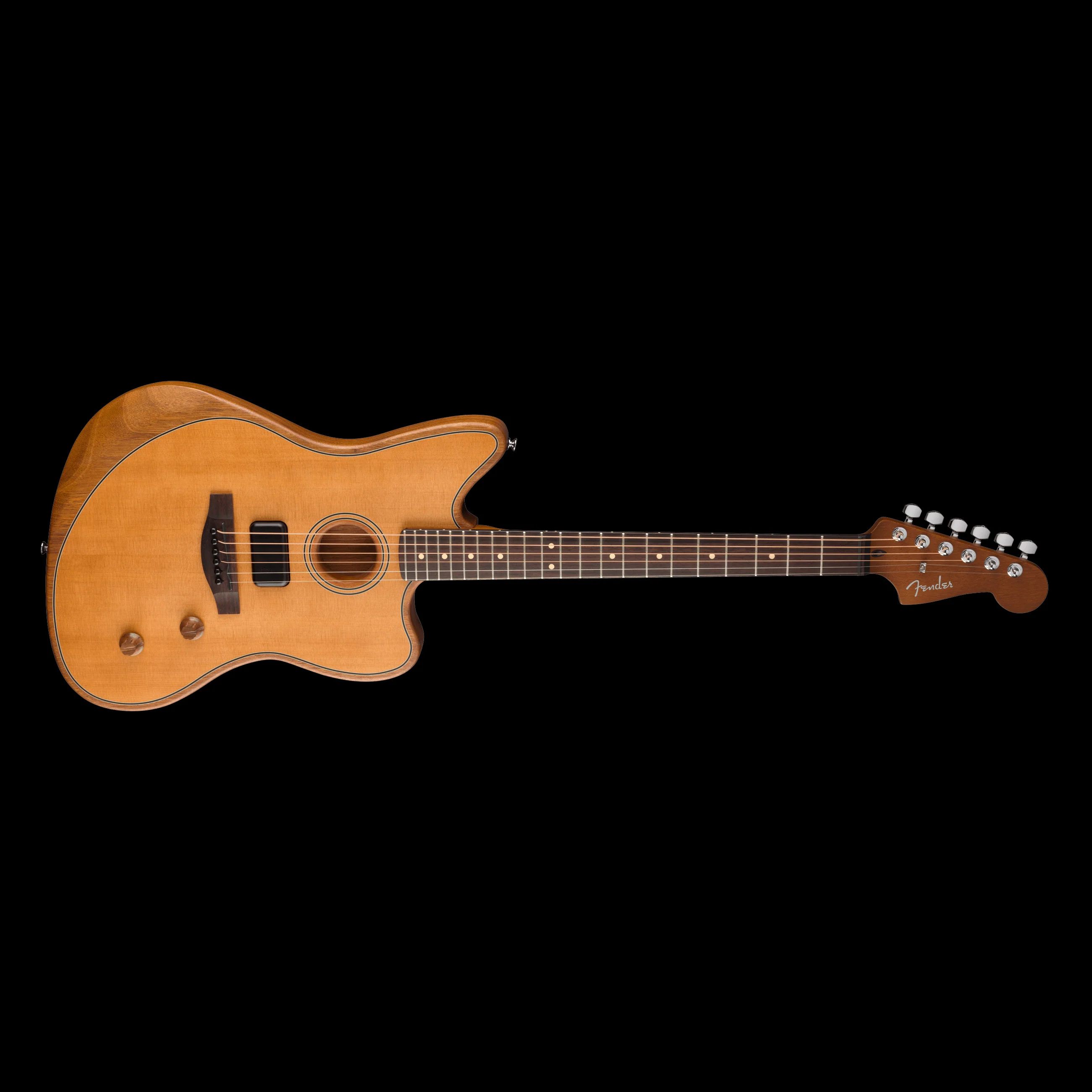 Fender Acoustasonic Standard Jazzmaster Aged Natural Acoustic Electric Guitar - Image 5