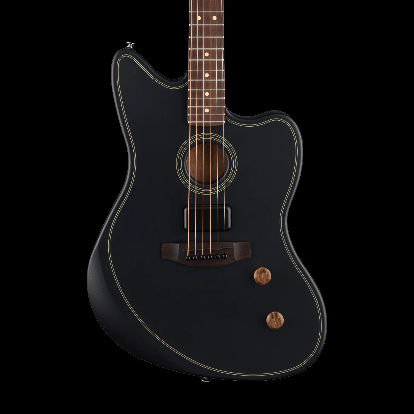 Fender Acoustasonic Standard Jazzmaster Black Acoustic Electric Guitar