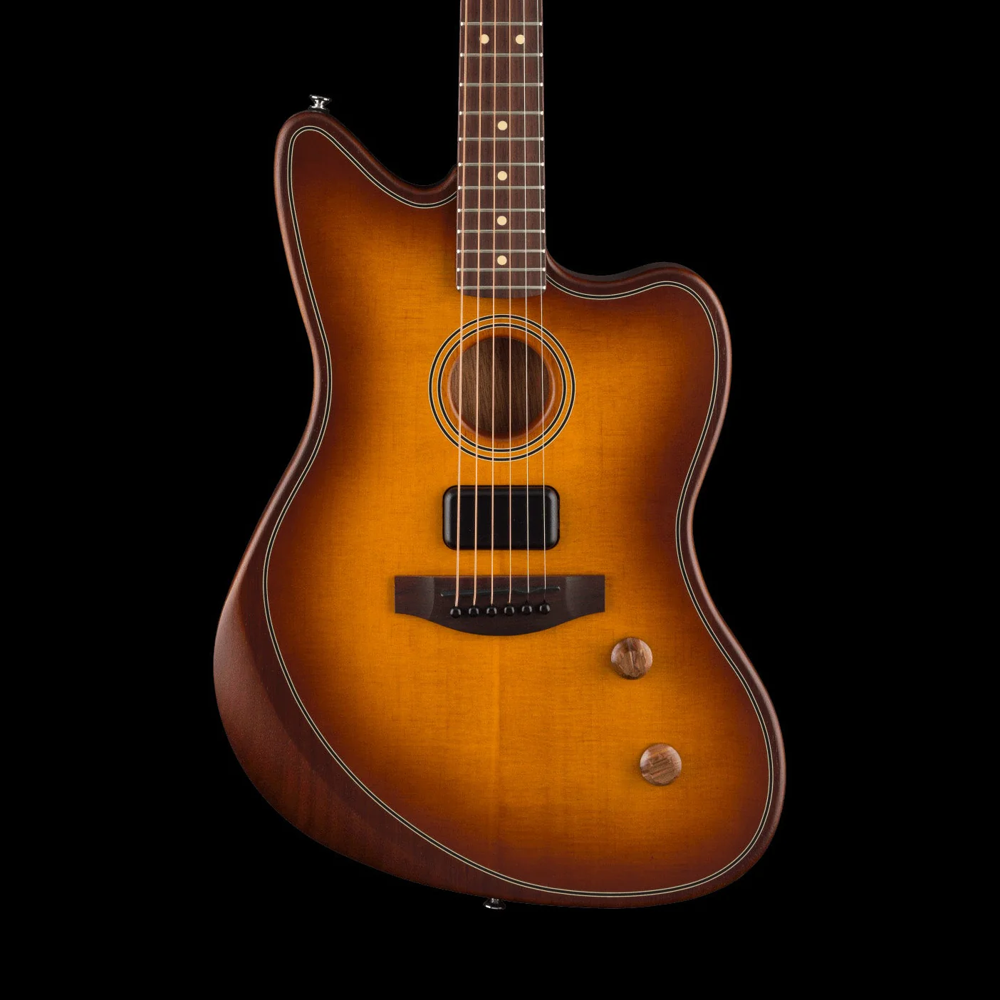Fender Acoustasonic Standard Jazzmaster Honey Burst Acoustic Electric Guitar