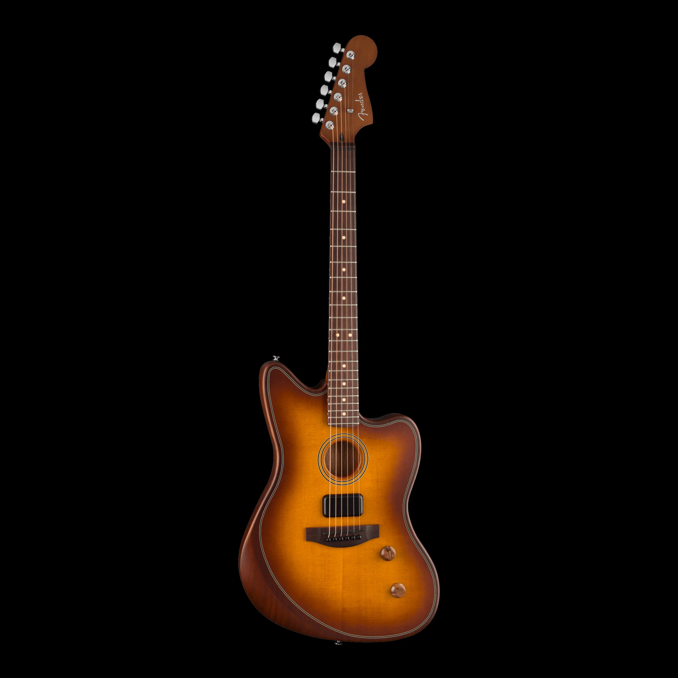 Fender Acoustasonic Standard Jazzmaster Honey Burst Acoustic Electric Guitar - Image 2