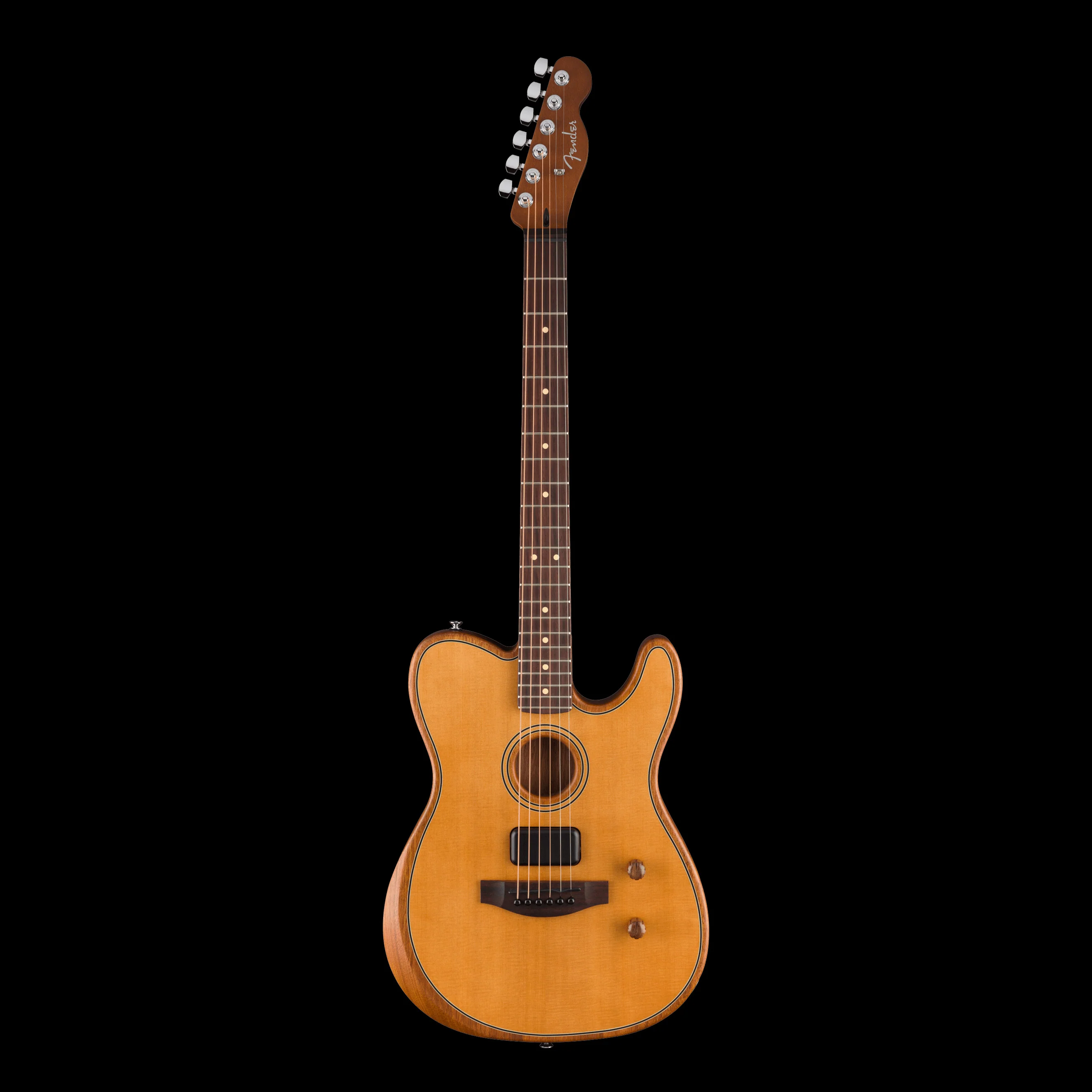 Fender Acoustasonic Standard Telecaster Aged Natural Acoustic Electric Guitar - Image 3