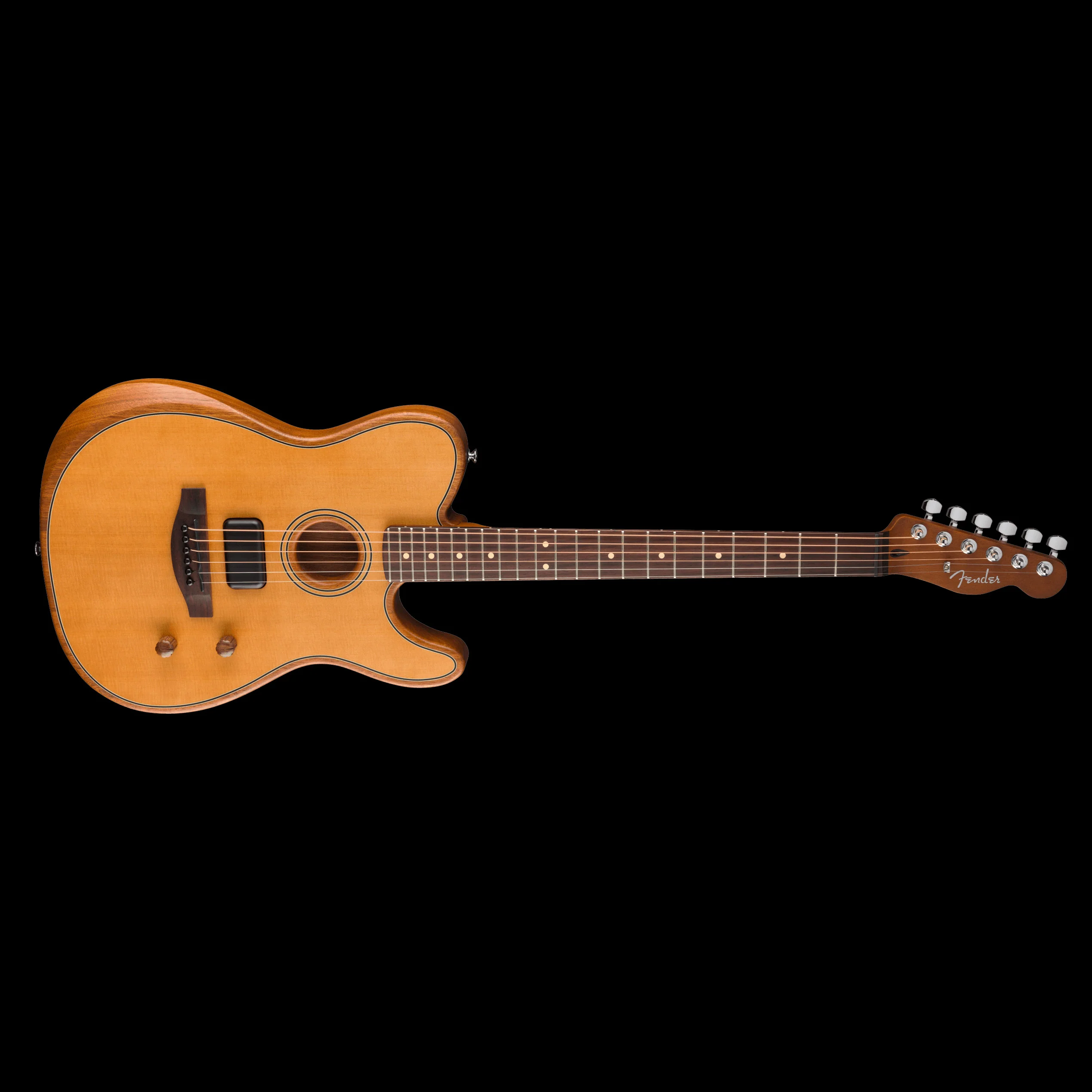 Fender Acoustasonic Standard Telecaster Aged Natural Acoustic Electric Guitar - Image 4