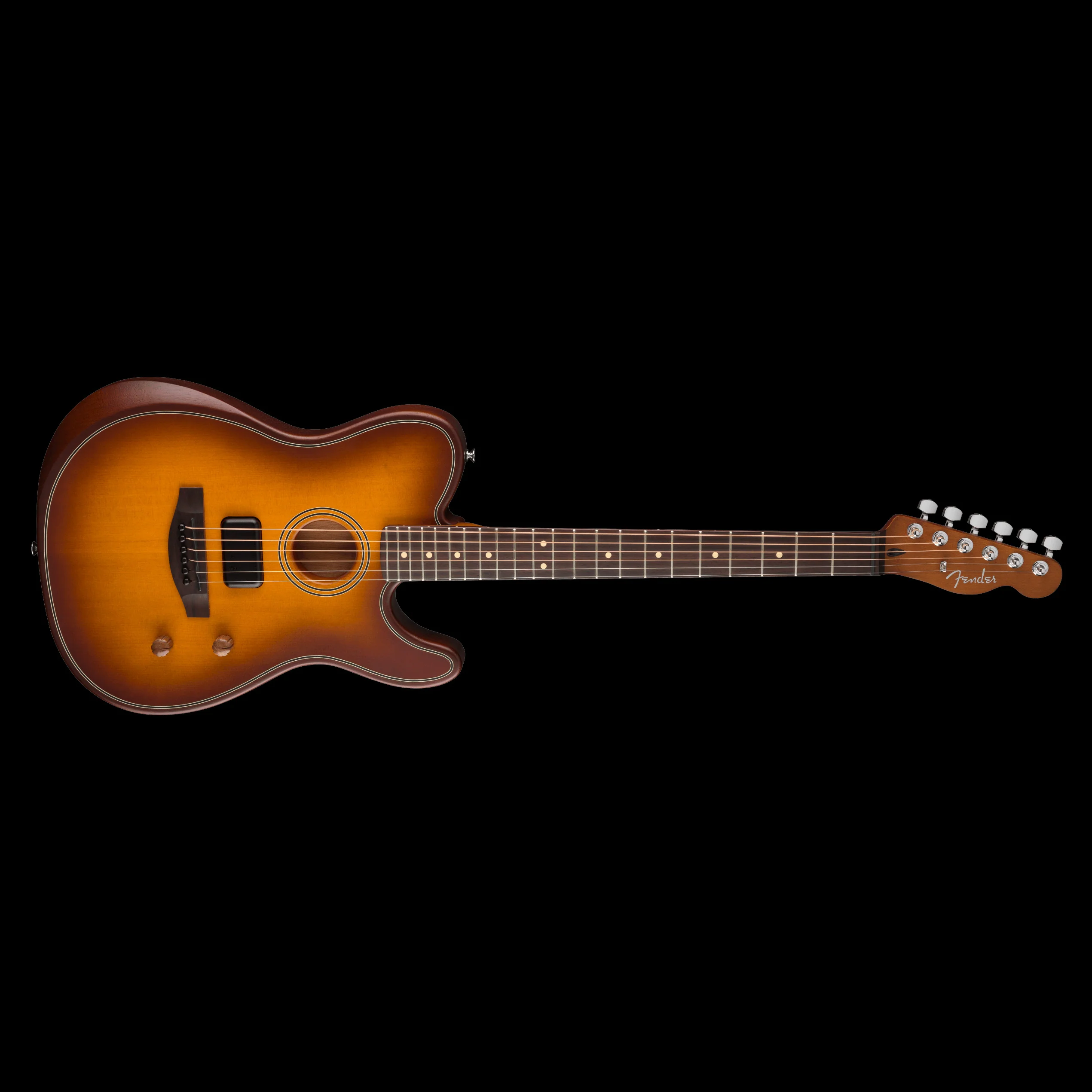 Fender Acoustasonic Standard Telecaster Honey Burst Acoustic Electric Guitar - Image 3