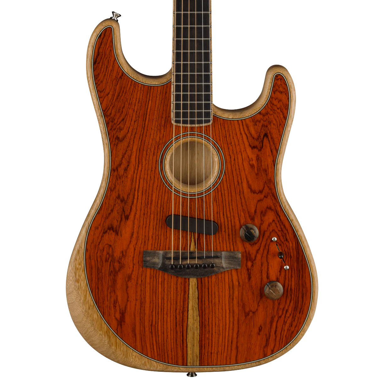 Fender American Acoustasonic Strat Ebony Fingerboard Cocobolo Acoustic Electric Guitar With Case