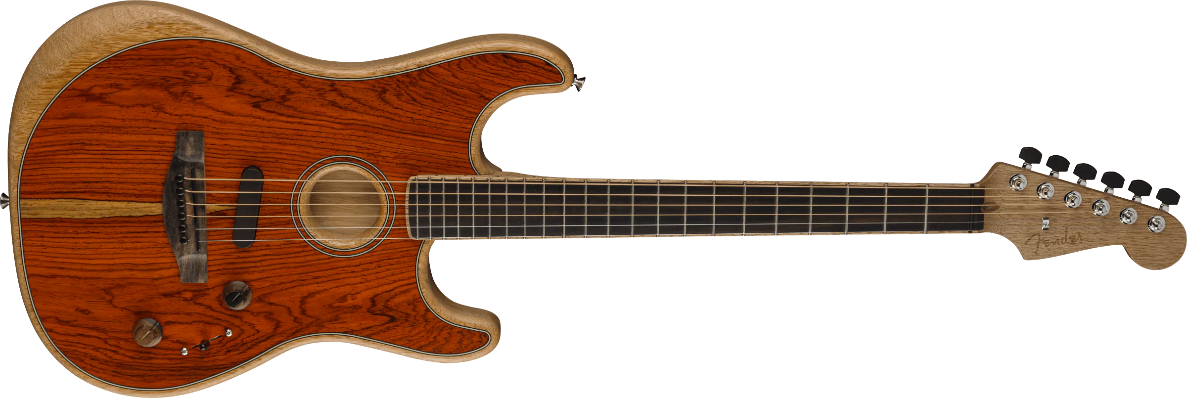 Fender American Acoustasonic Strat Ebony Fingerboard Cocobolo Acoustic Electric Guitar With Case - Image 4