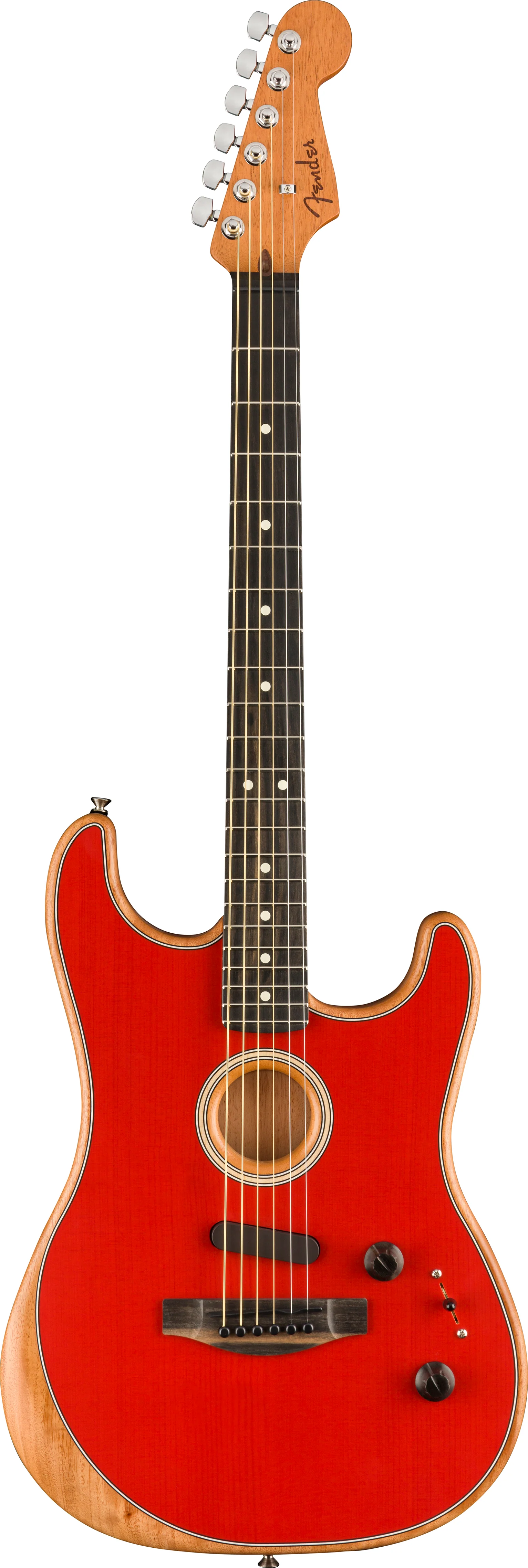 Fender American Acoustasonic Stratocaster Dakota Red With Gig Bag - Image 2