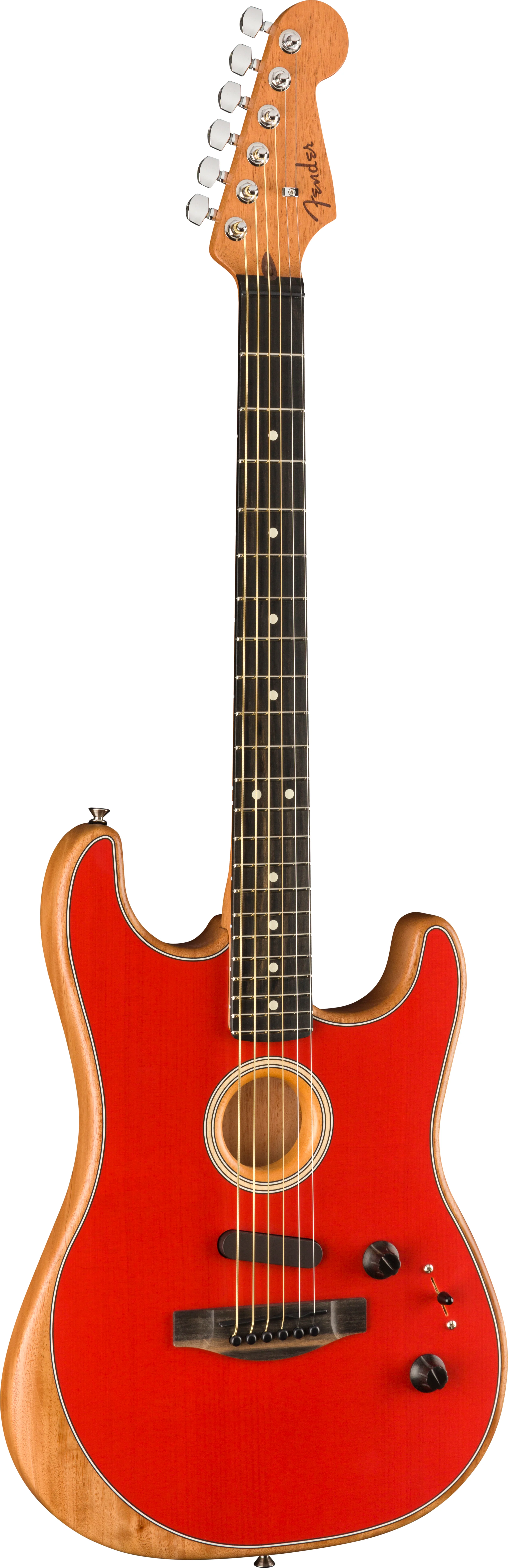Fender American Acoustasonic Stratocaster Dakota Red With Gig Bag - Image 3