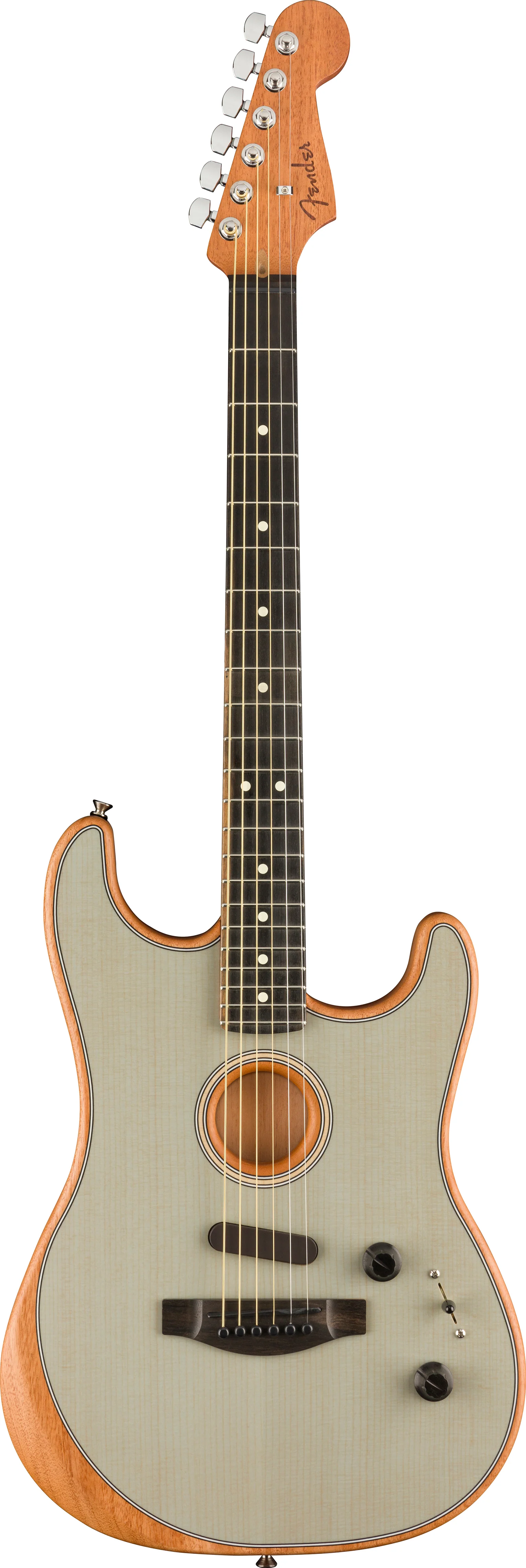 Fender American Acoustasonic Stratocaster Ebony Fingerboard Transparent Sonic Blue - Image 2