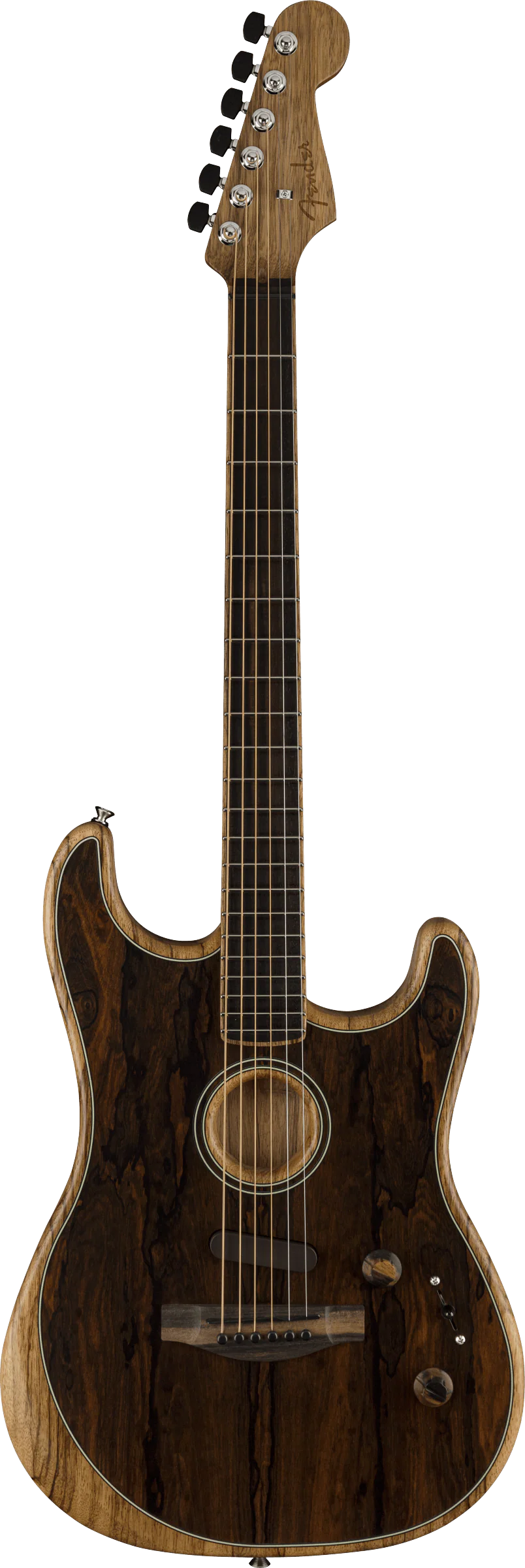 Fender American Acoustasonic Strat Ebony Fingerboard Ziricote Acoustic Electric Guitar With Case - Image 2