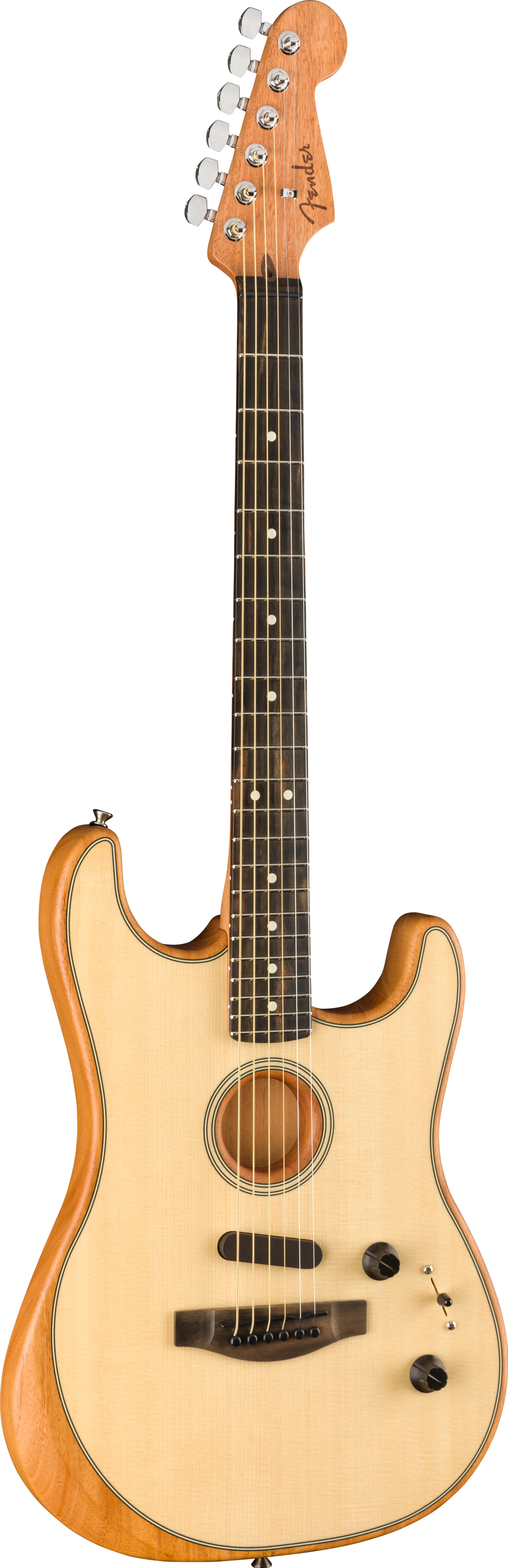 Fender American Acoustasonic Stratocaster Natural With Gig Bag - Image 3