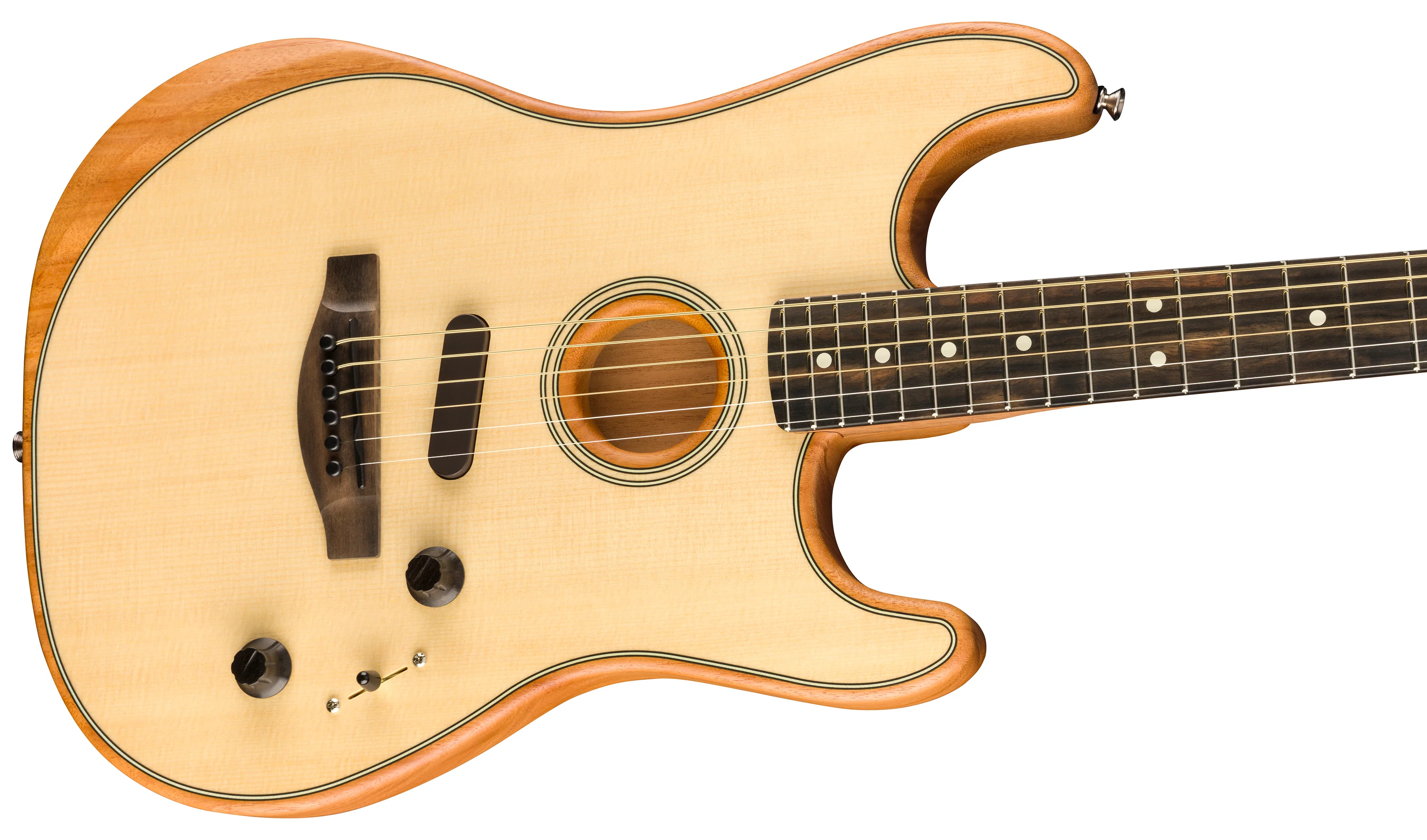 Fender American Acoustasonic Stratocaster Natural With Gig Bag - Image 4
