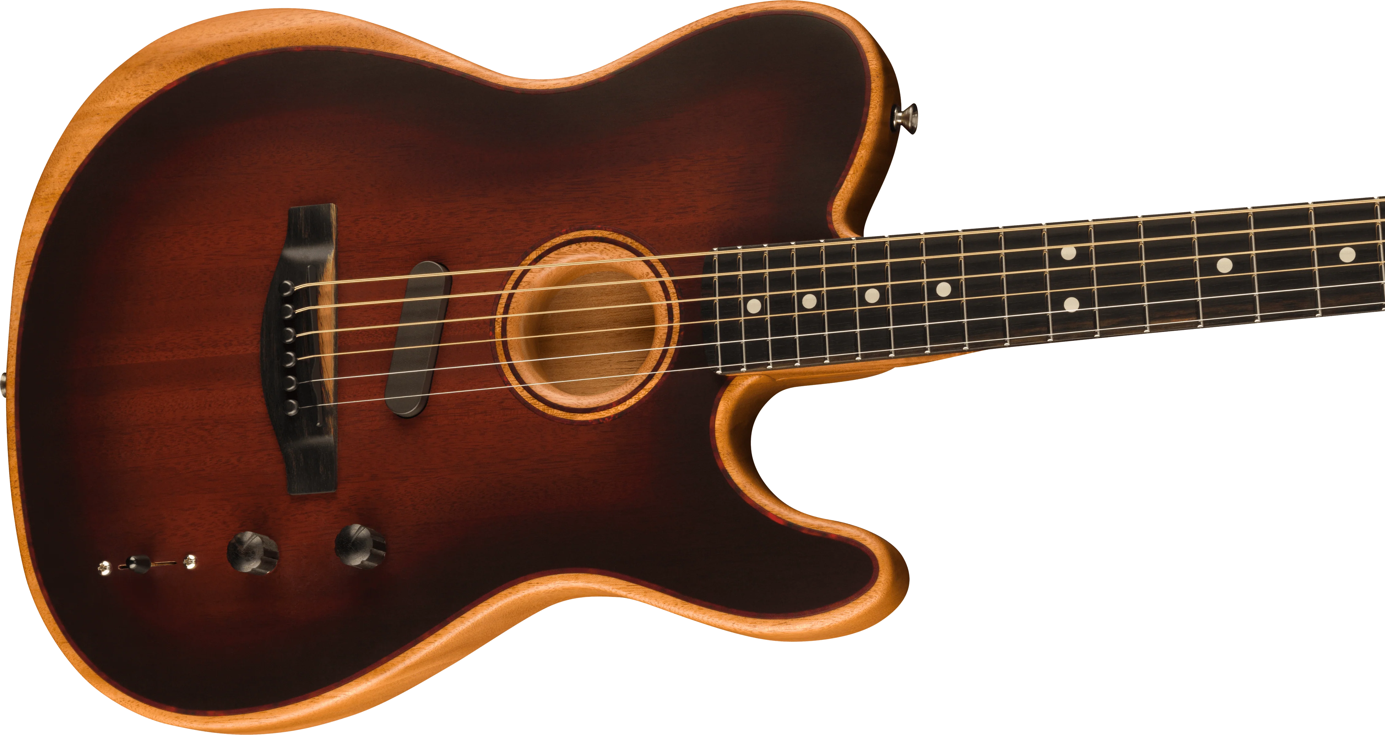 Fender American Acoustasonic Telecaster All-Mahogany Bourbon Burst With Gig Bag - Image 5
