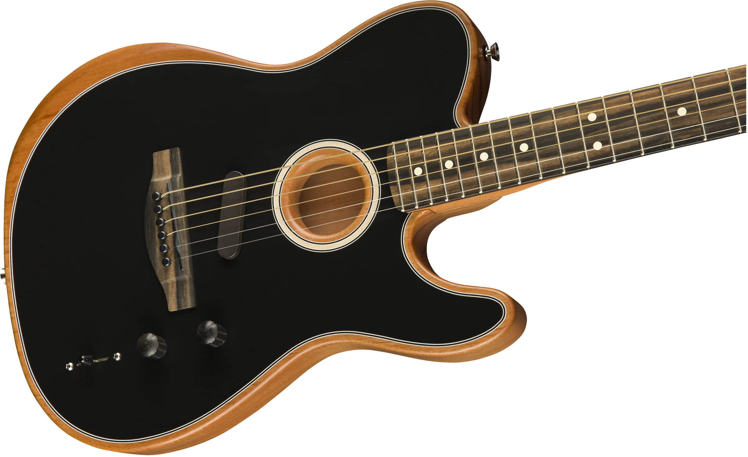 Fender American Acoustasonic Telecaster Black With Gig Bag - Image 3