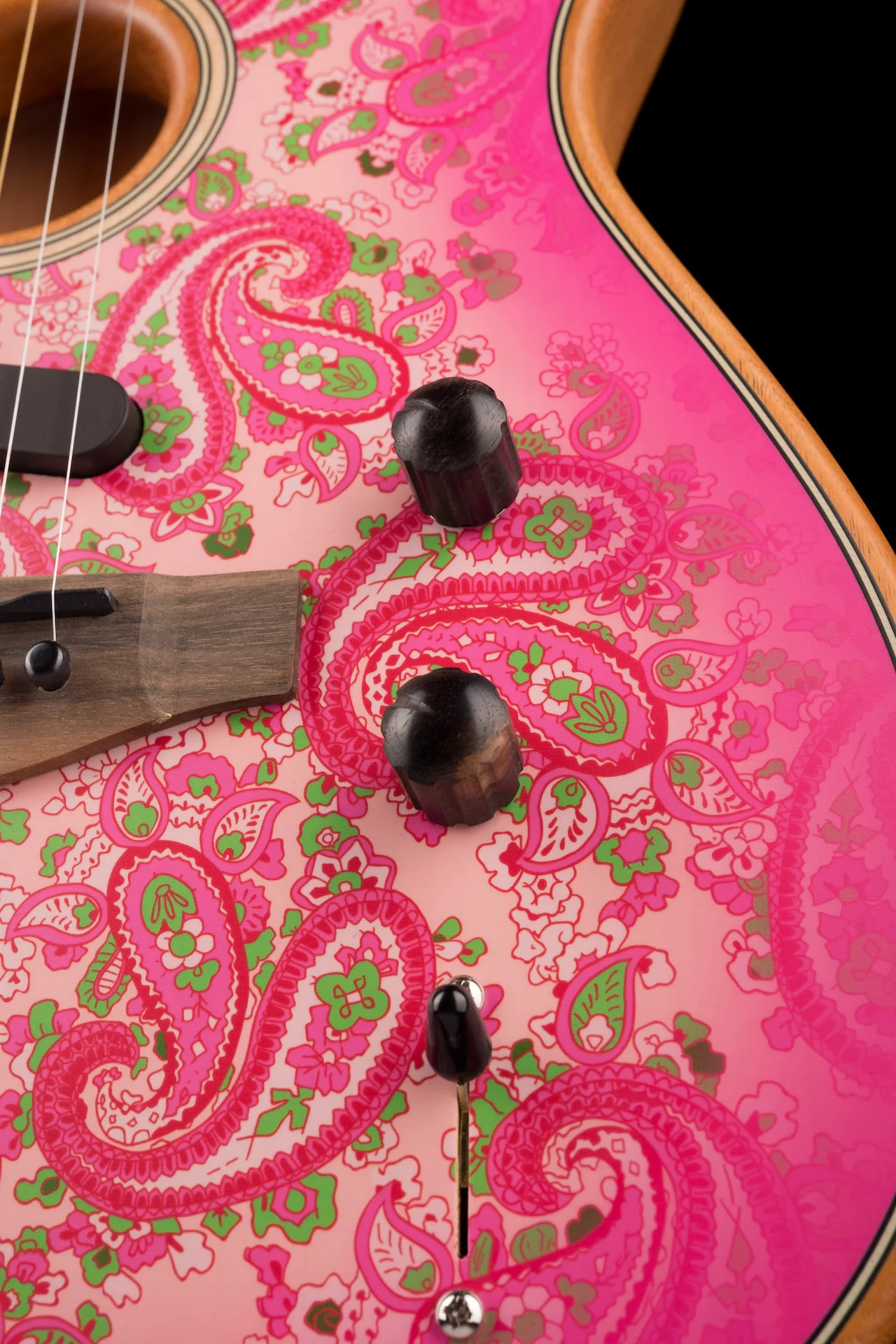Used Fender Limited Edition American Acoustasonic Telecaster Pink Paisley Acoustic Electric Guitar with Gig Bag - Image 8