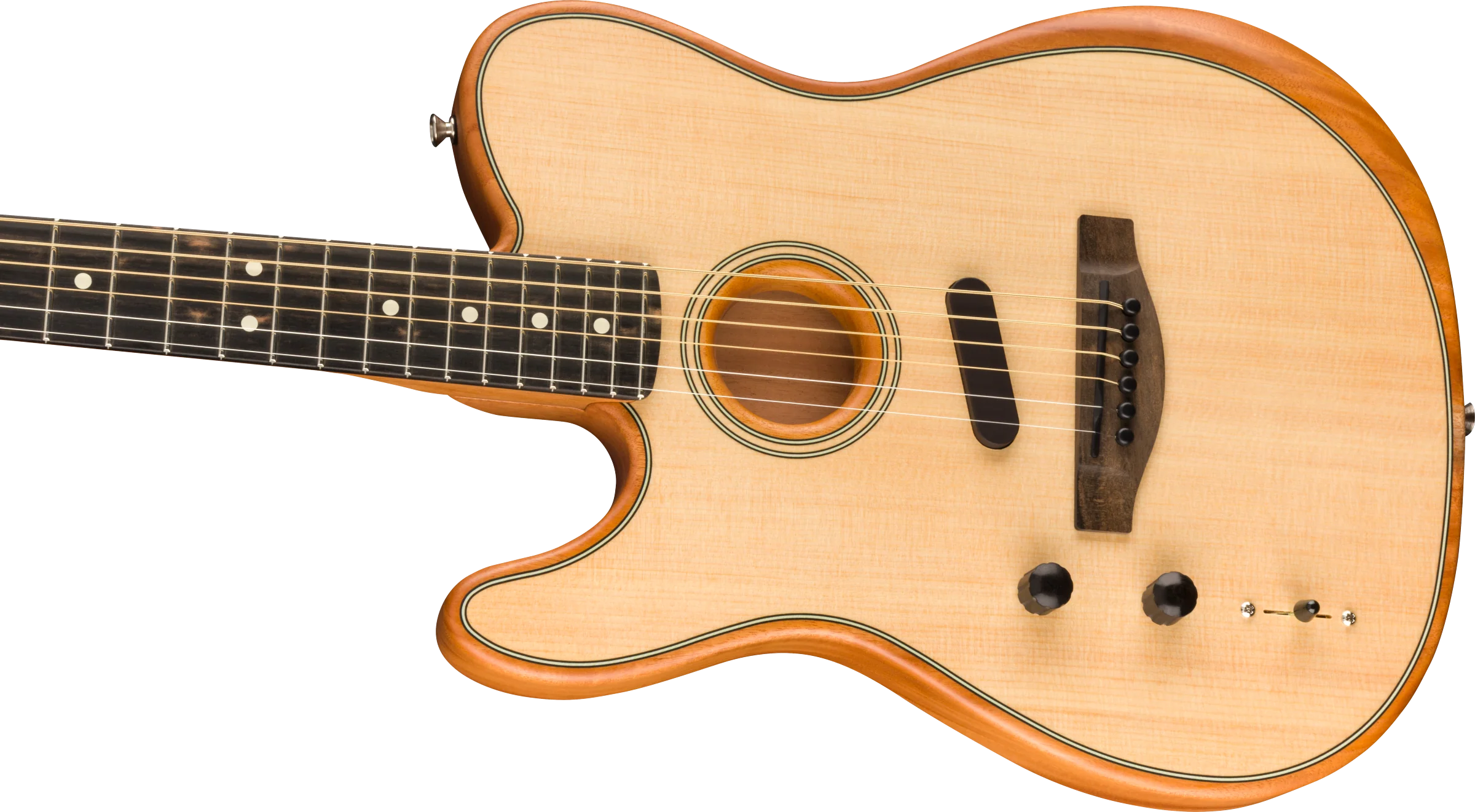 Fender American Acoustasonic Telecaster Left-Handed Ebony Fingerboard Natural Acoustic Electric Guitar - Image 4