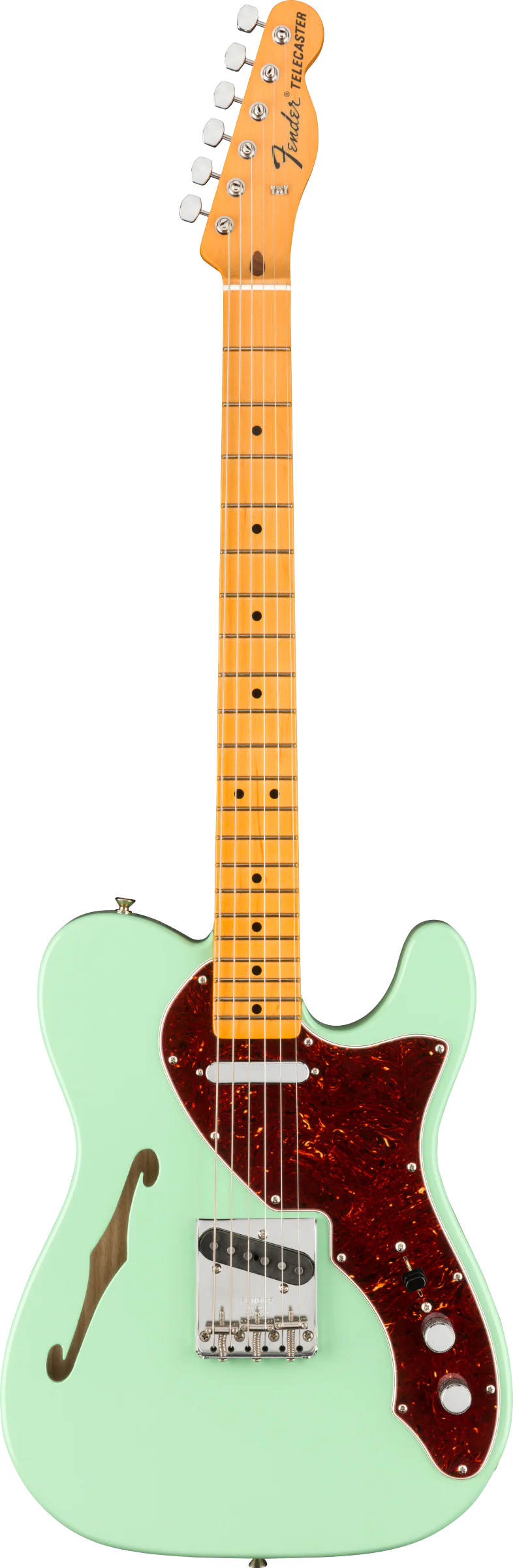 Fender American Original 60s Telecaster Thinline Maple Fingerboard Surf Green Electric Guitar - Image 2